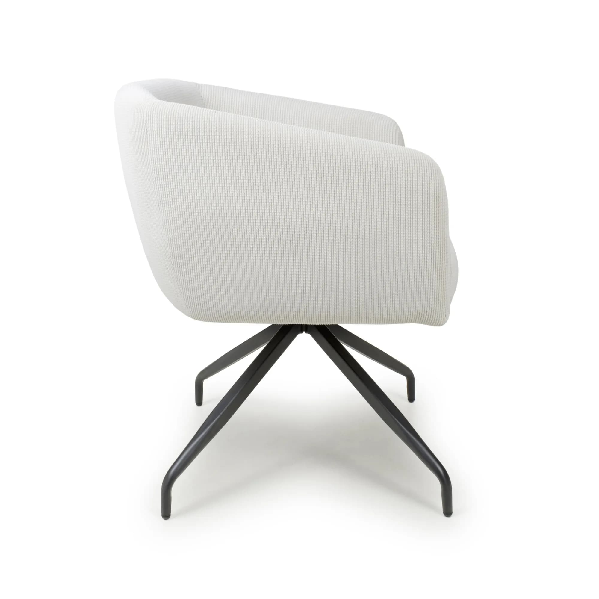 Artemis Corduroy White Swivel Chair