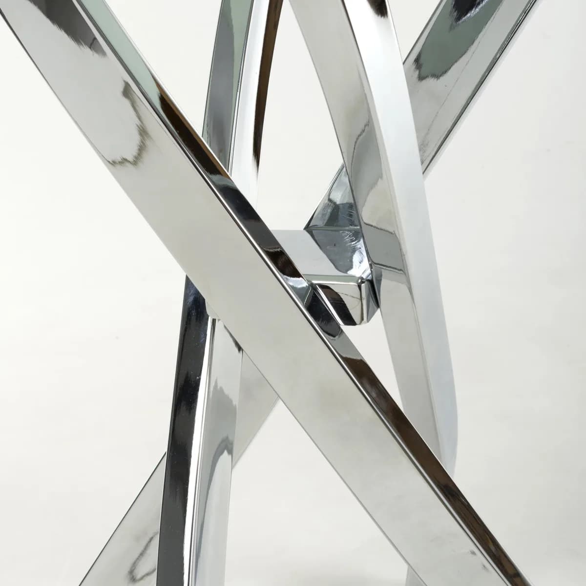 Astoria White/Chrome Console Table
