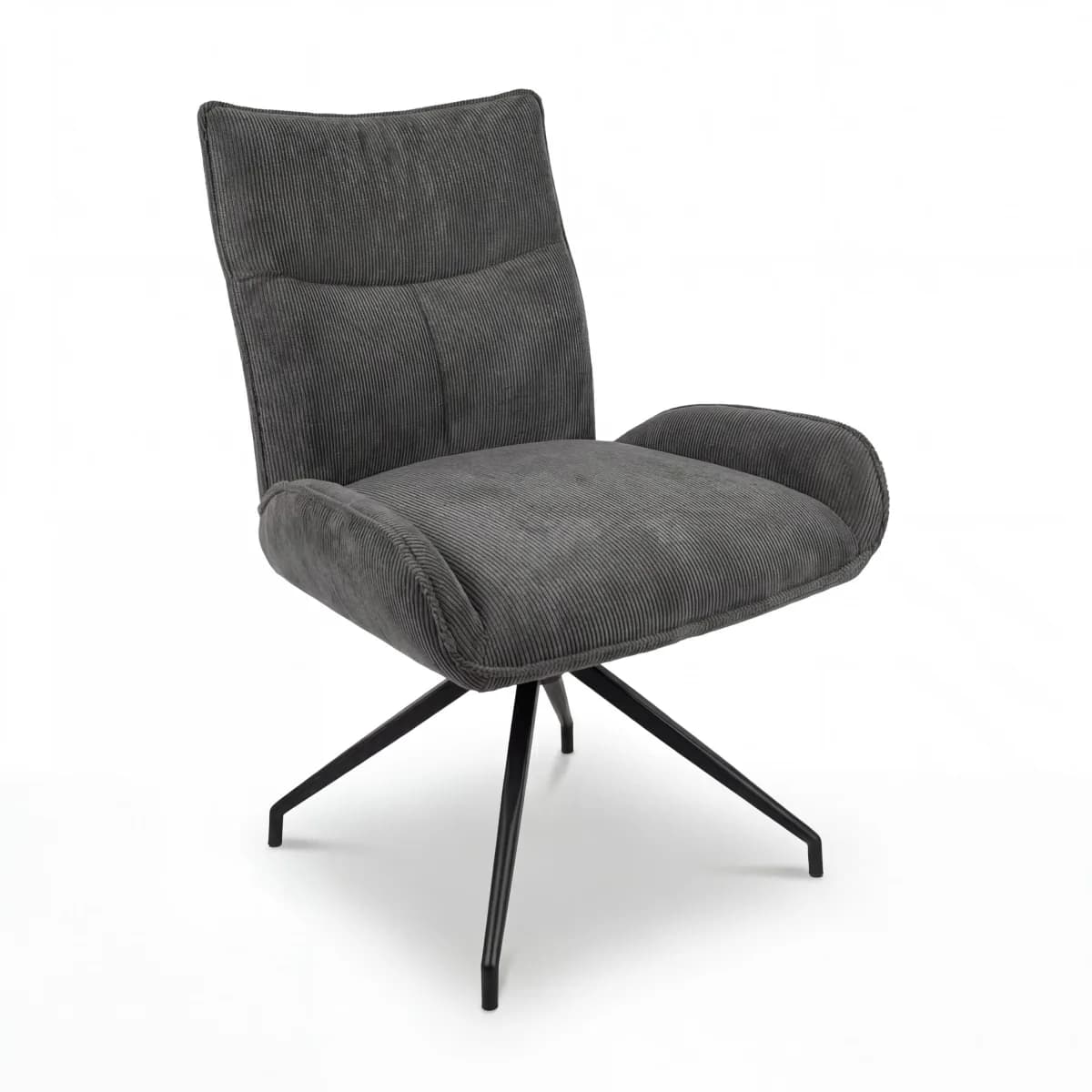 Aura Corduroy Dark Grey Dining Chair