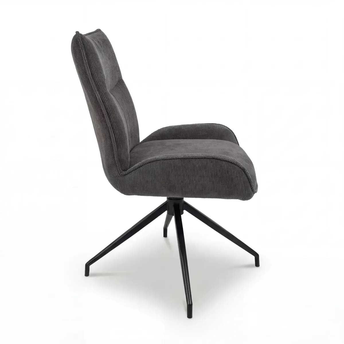 Aura Corduroy Dark Grey Dining Chair