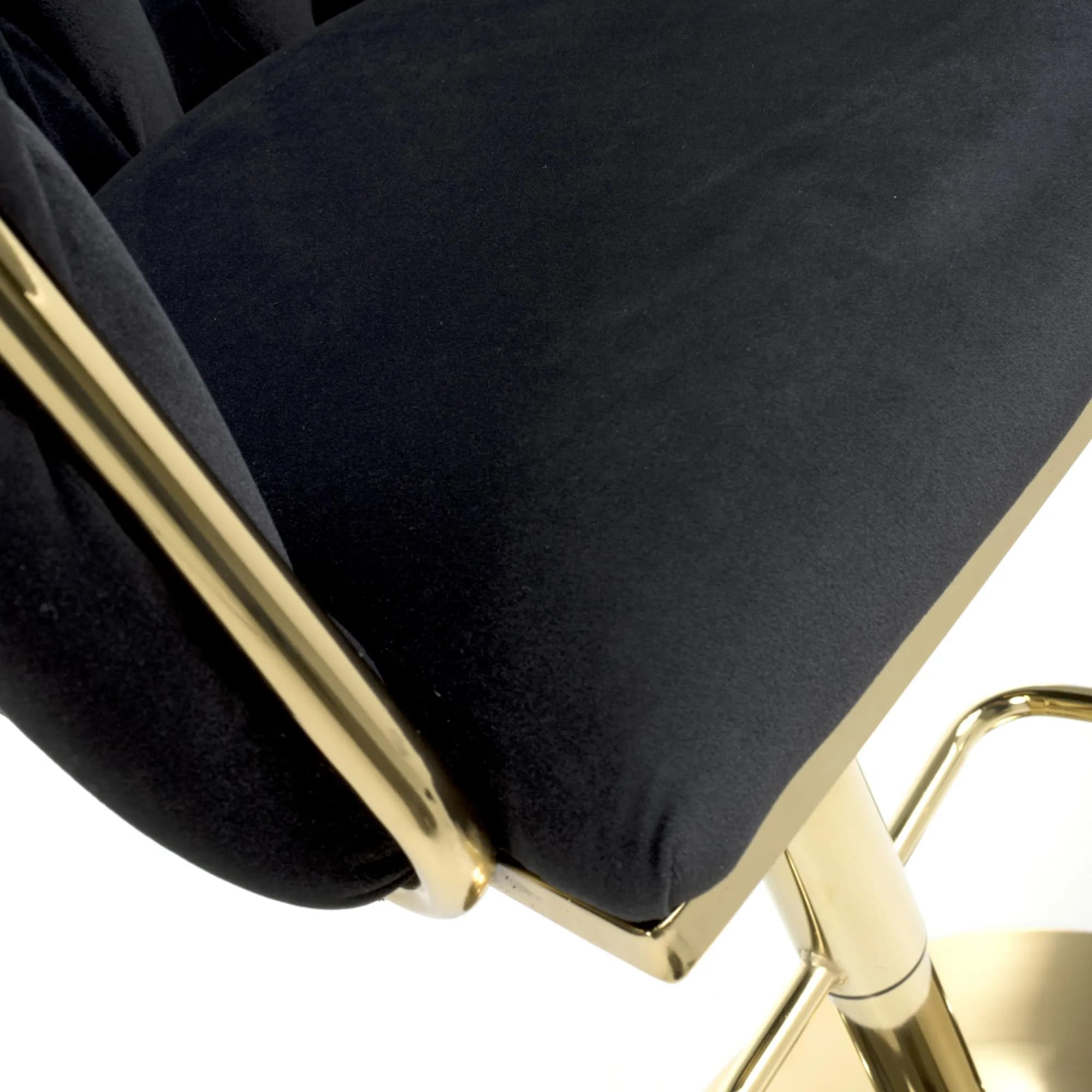 Bellaire Brushed Velvet Black Bar Stool