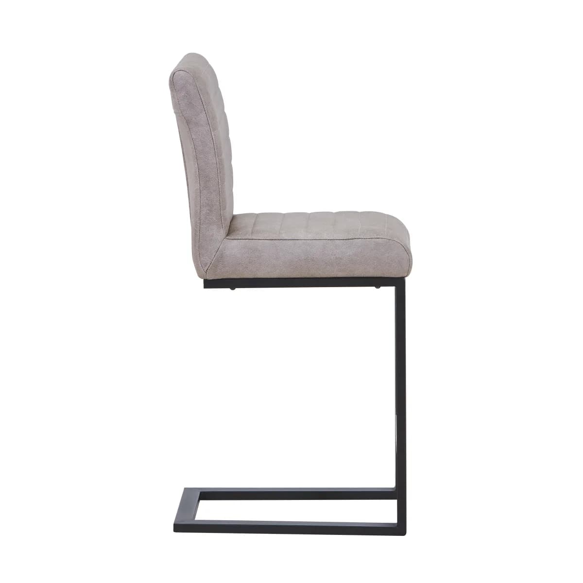 Belvoir Leather Effect Stone Grey Bar Stool