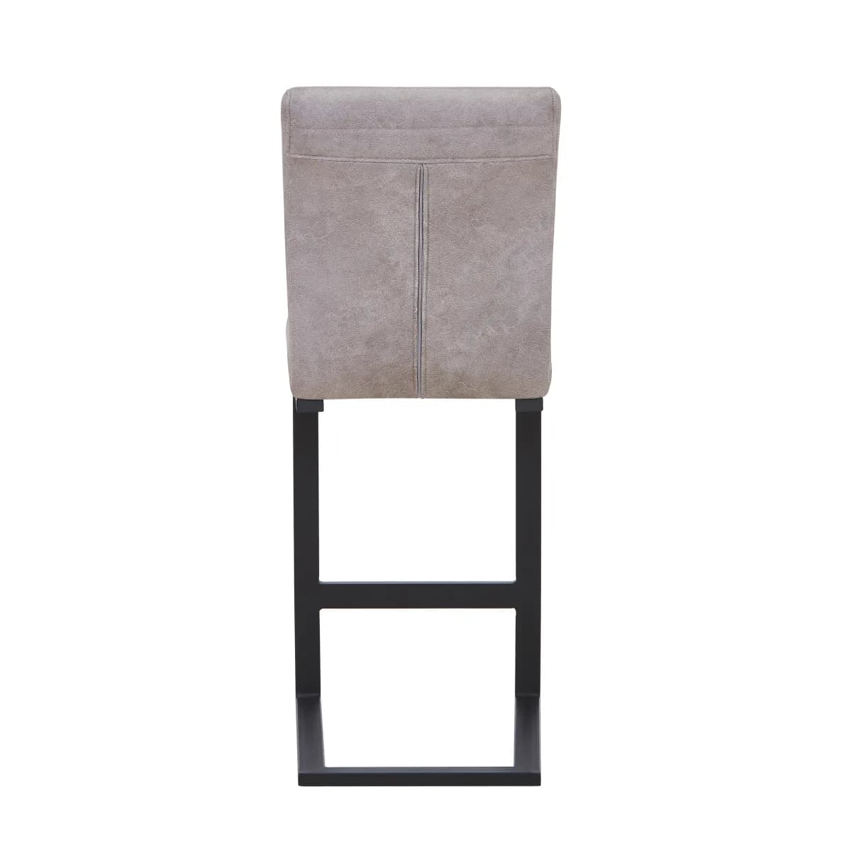 Belvoir Leather Effect Stone Grey Bar Stool