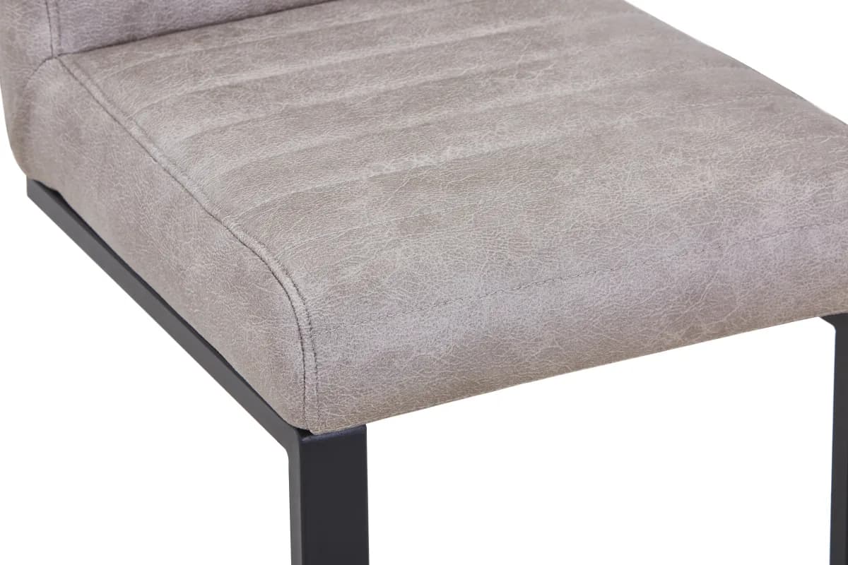 Belvoir Leather Effect Stone Grey Bar Stool