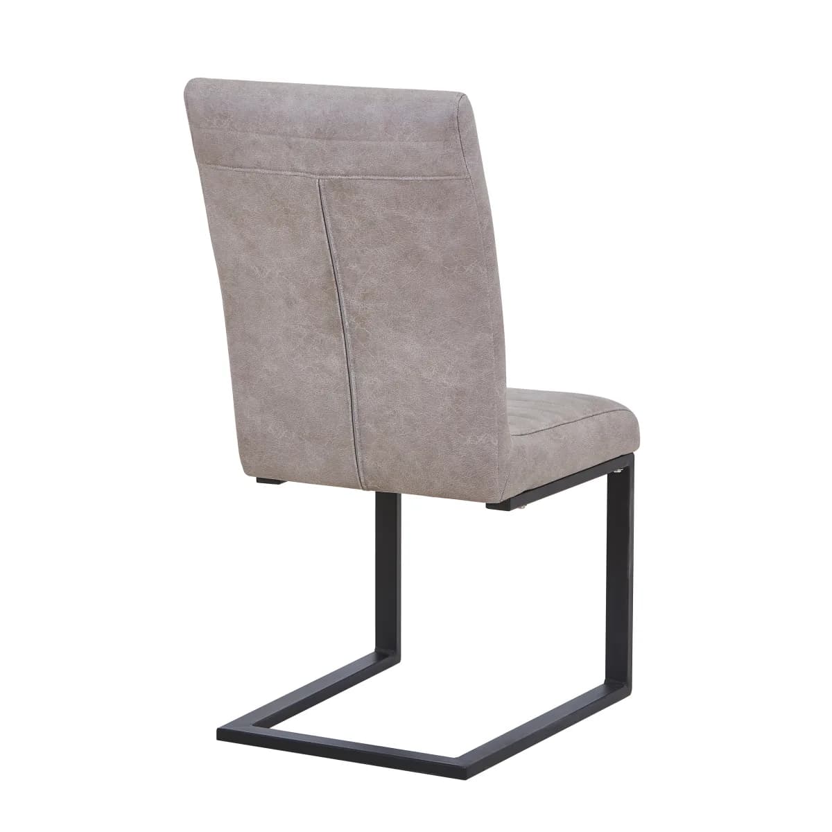Belvoir Leather Effect Stone Grey Dining Chair
