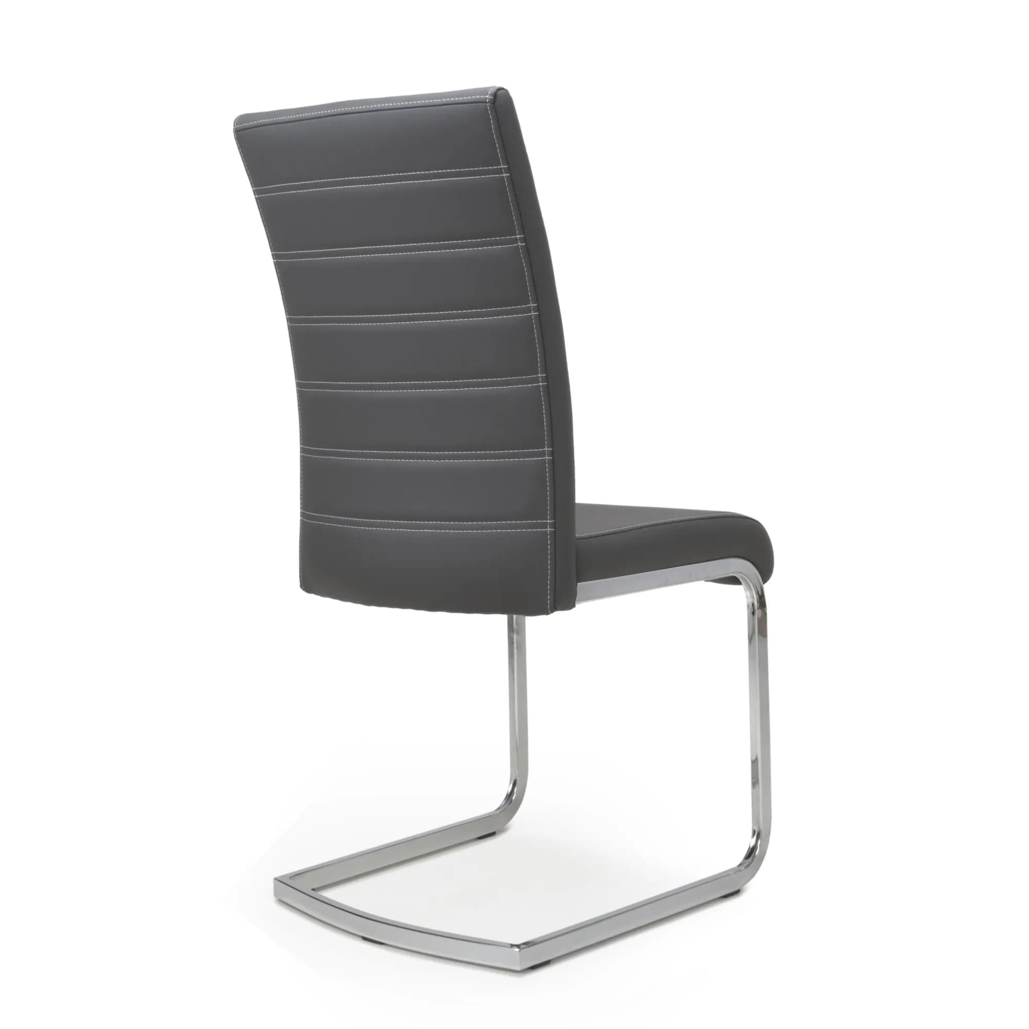 Callisto Leather Effect Grey Dining Chair