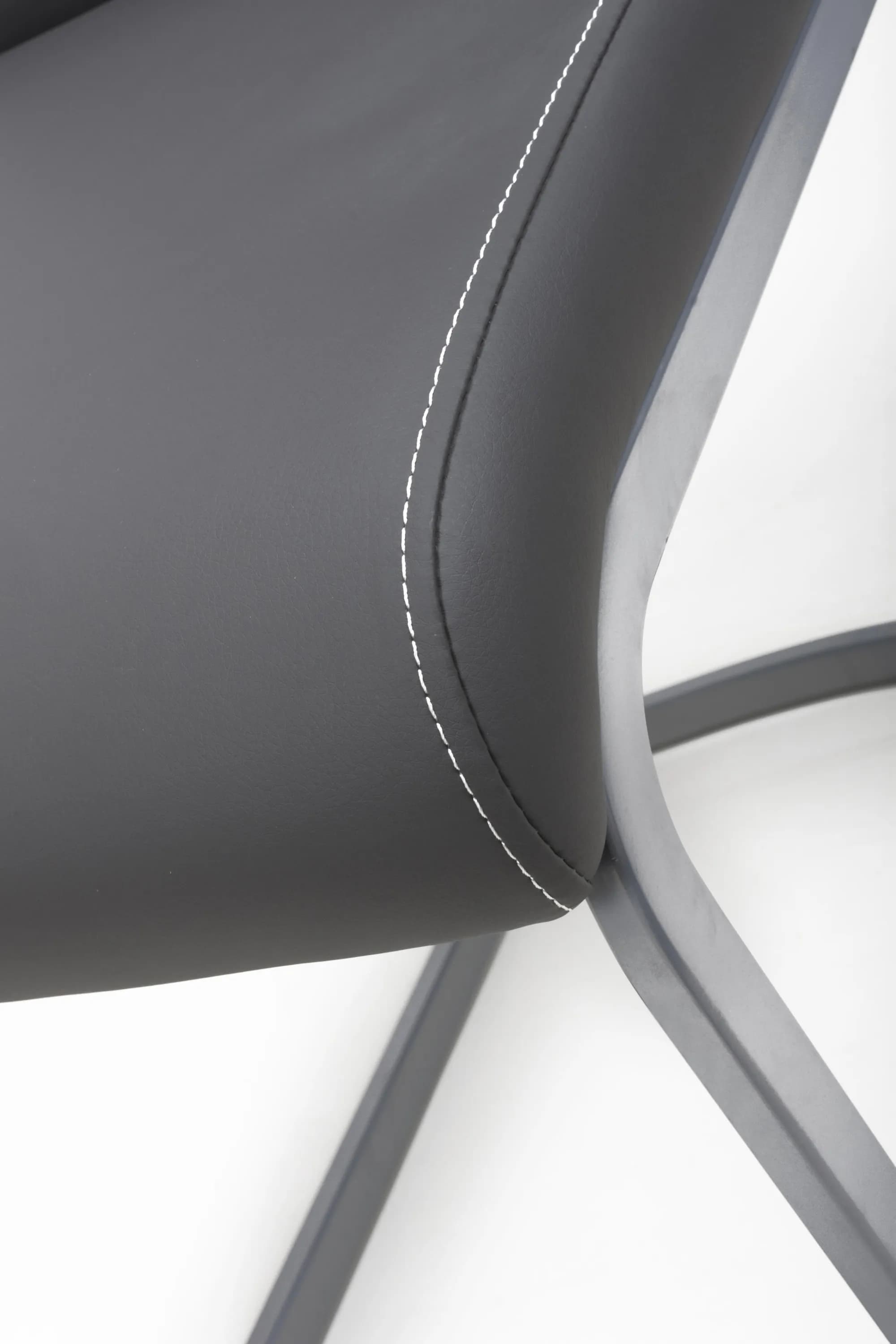 Callisto Leather Effect Grey Dining Chair