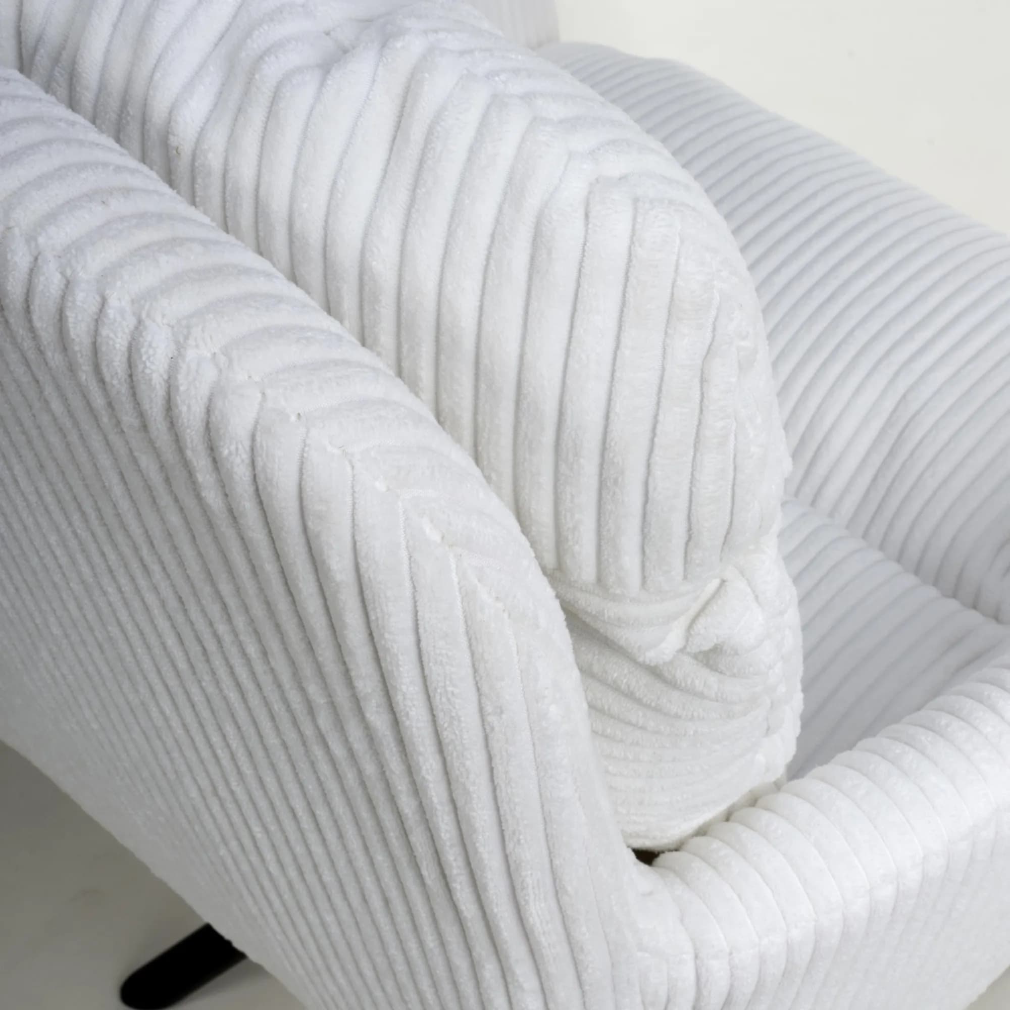 Cassidy Corduroy White Swivel Chair