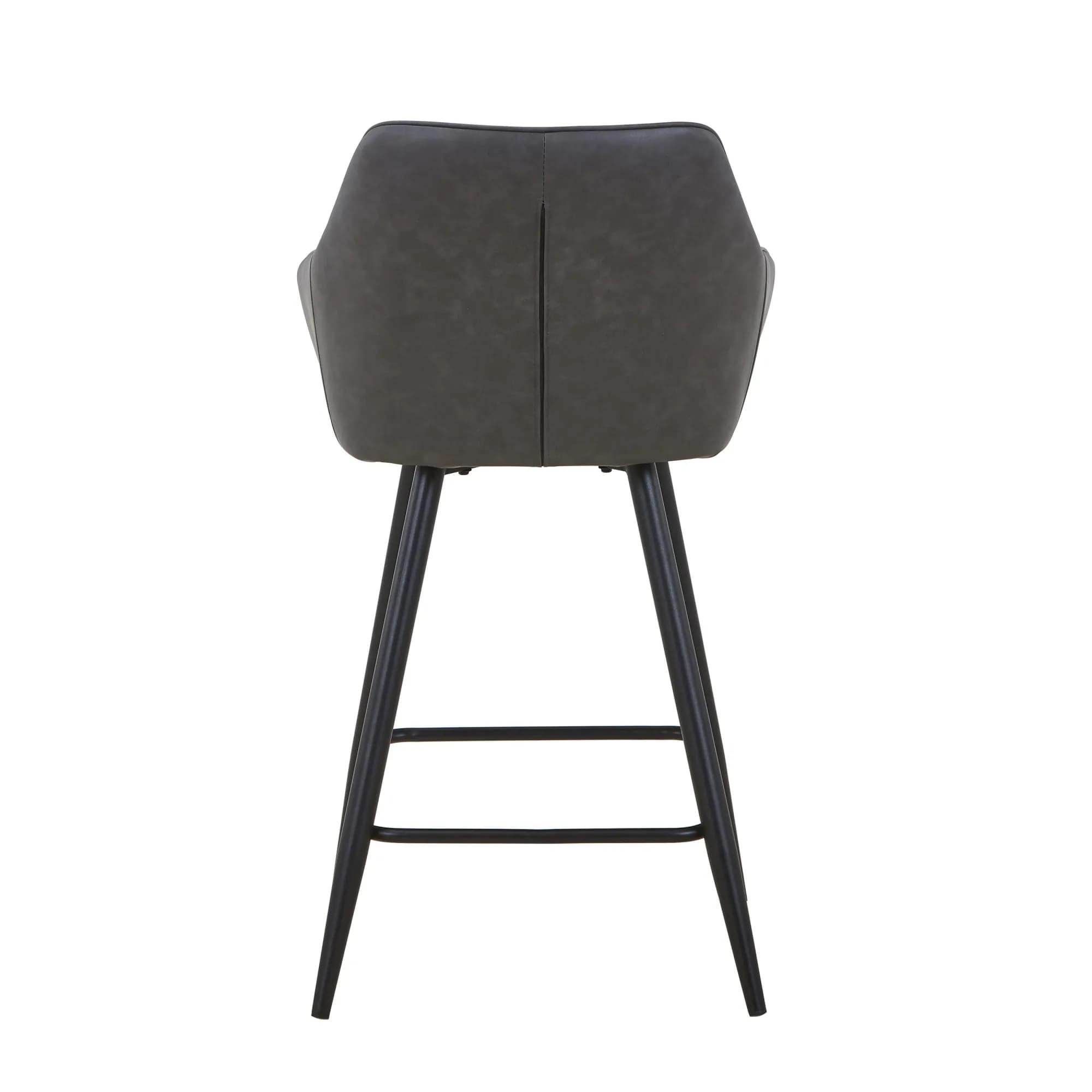 Charm Leather Effect Grey Bar Stool