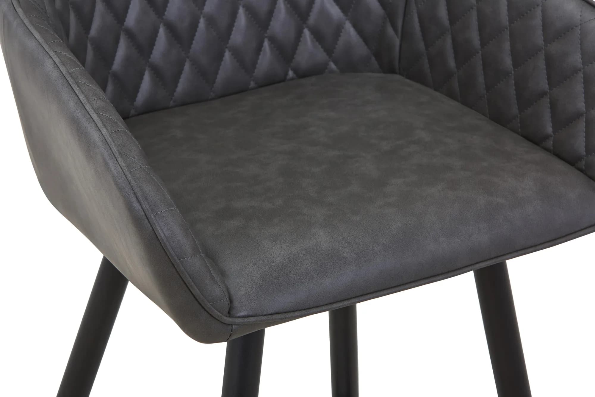 Charm Leather Effect Grey Bar Stool
