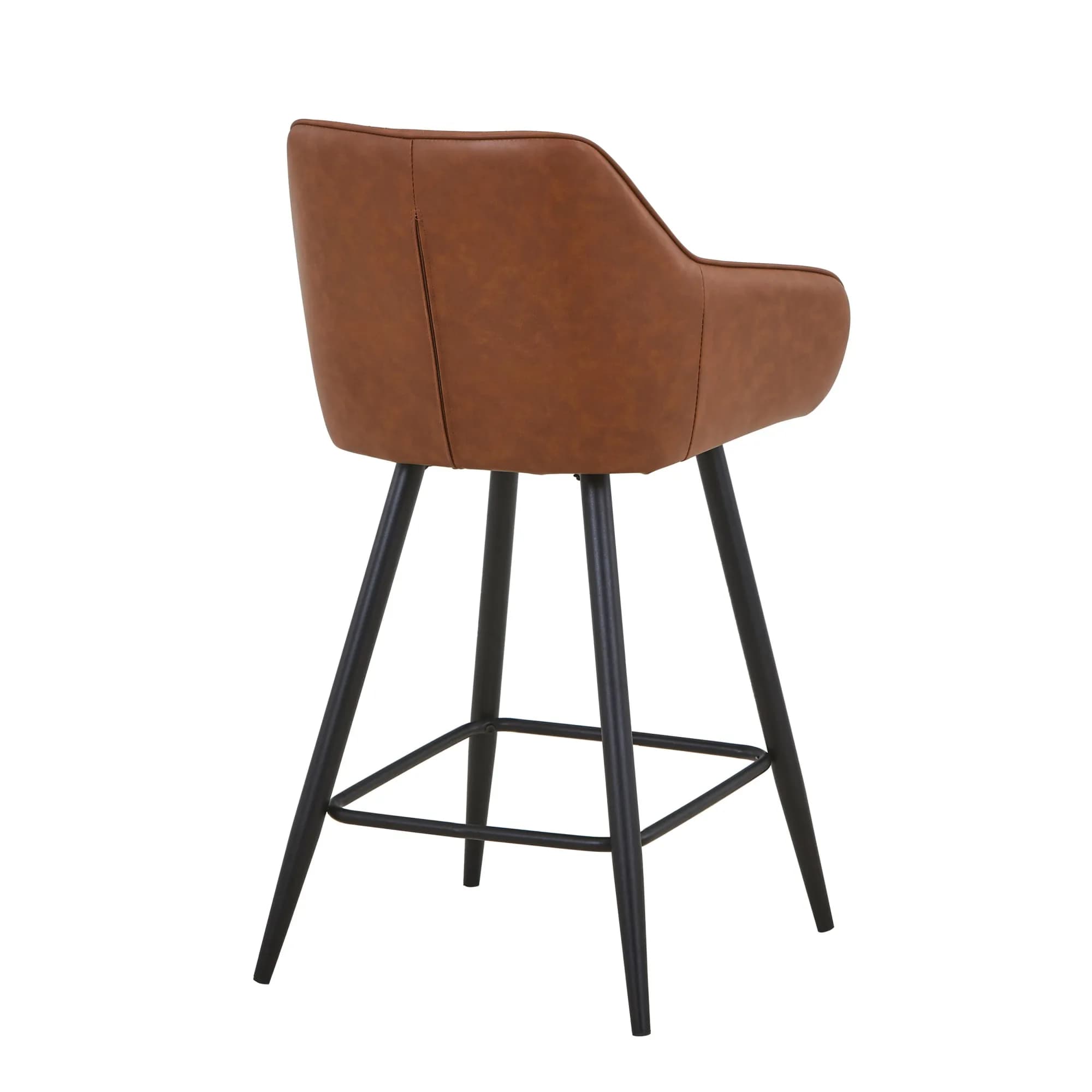 Charm Leather Effect Tuscan Tan Bar Stool