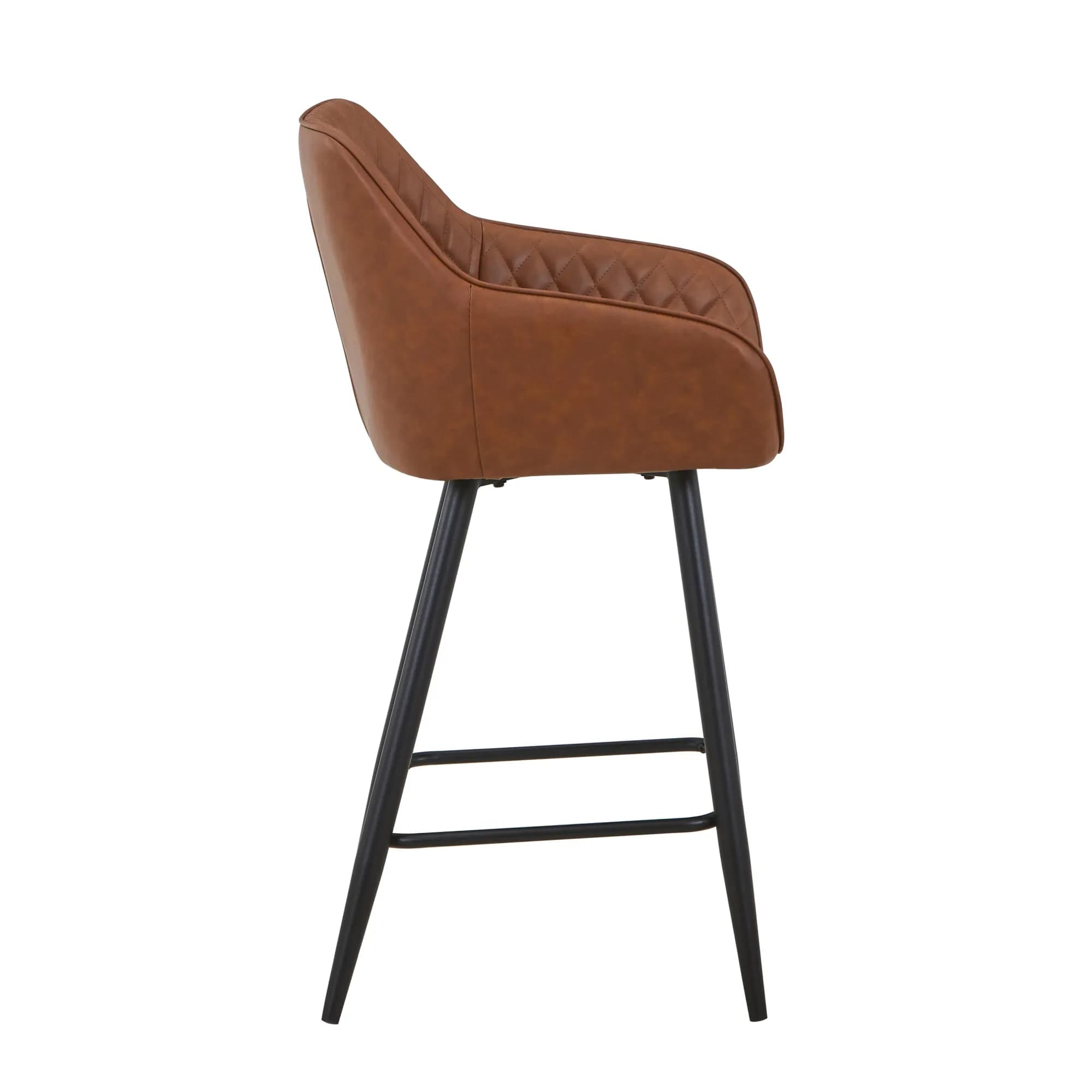 Charm Leather Effect Tuscan Tan Bar Stool