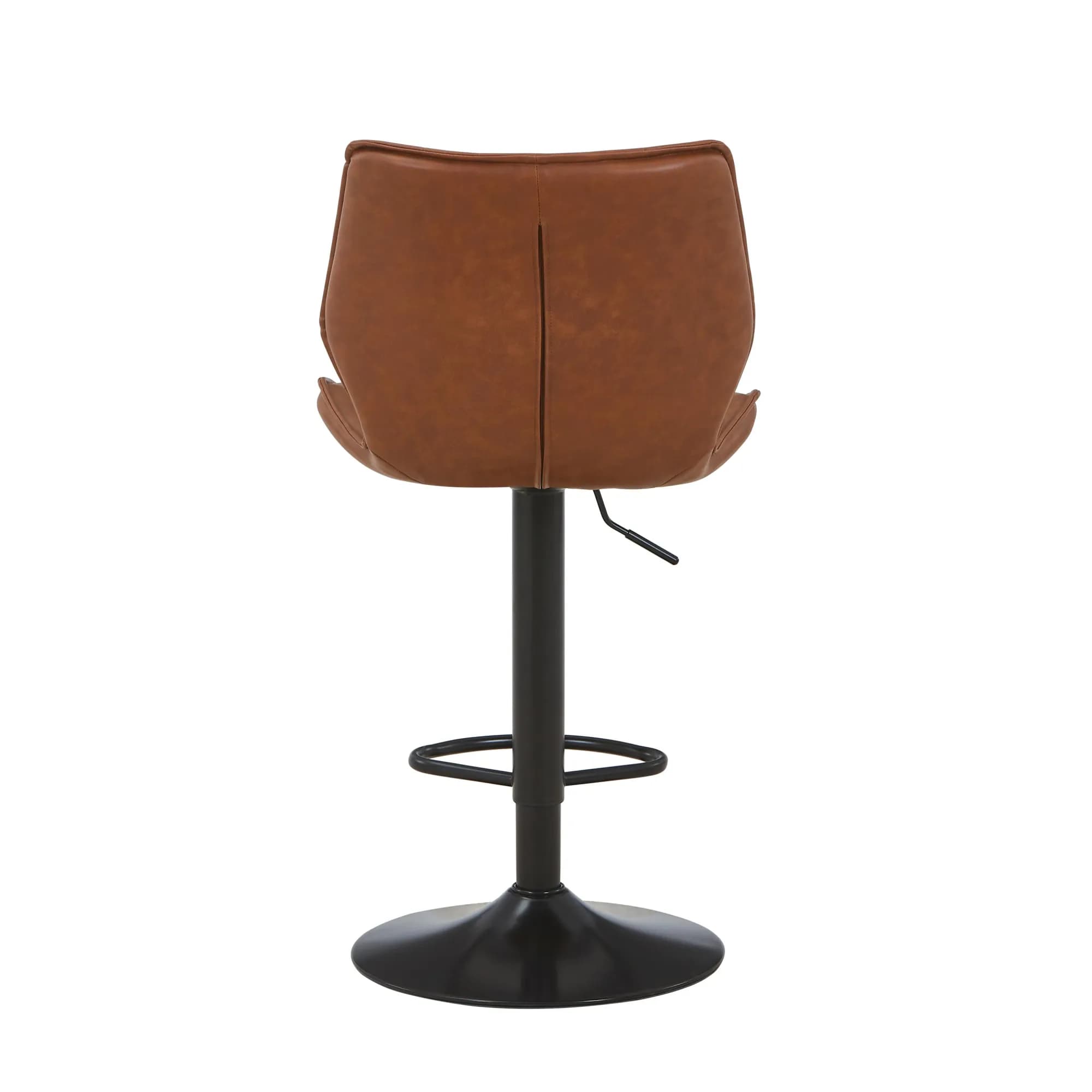 Classic Leather Effect Tuscan Tan Bar Stool