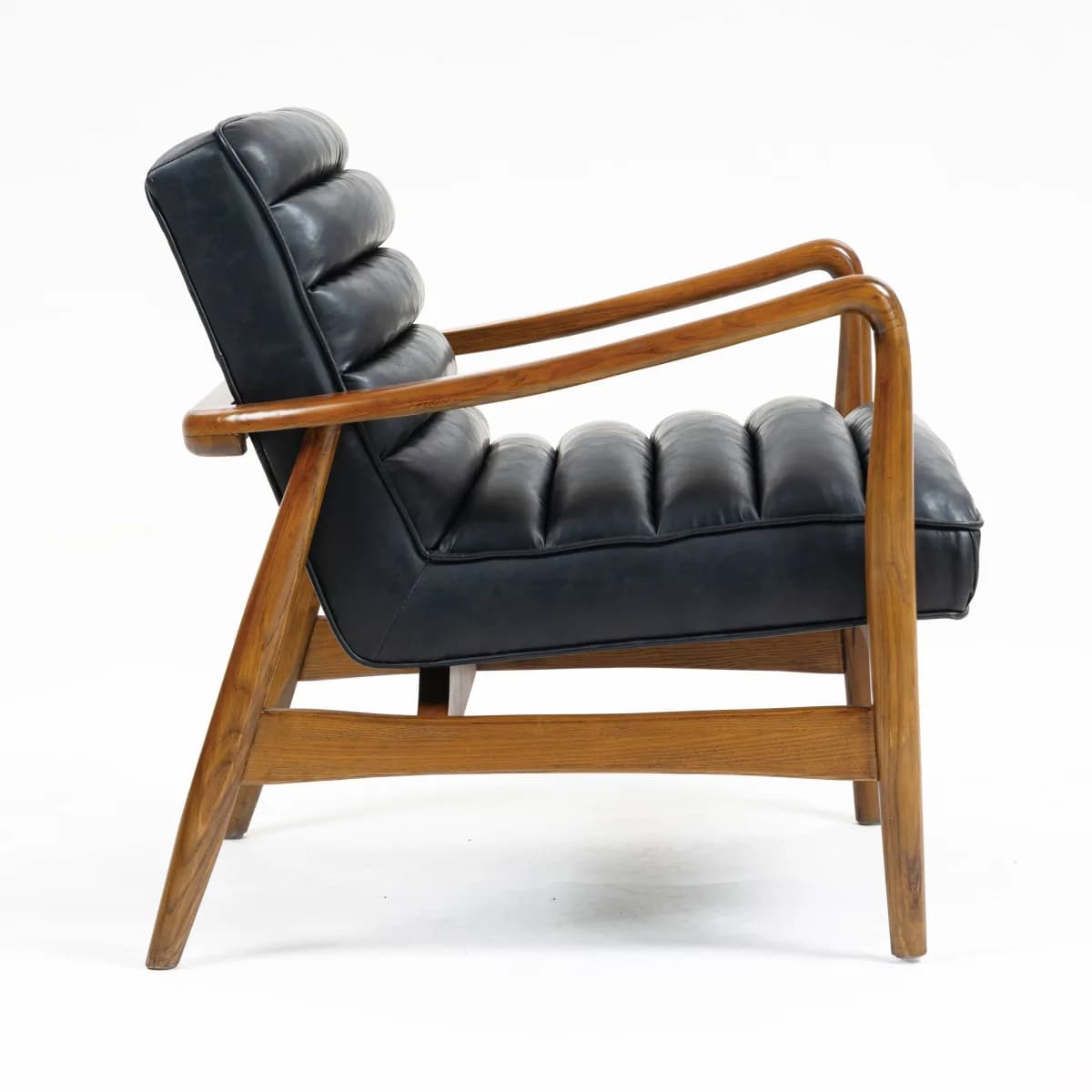 Club Leather Effect Black Armchair