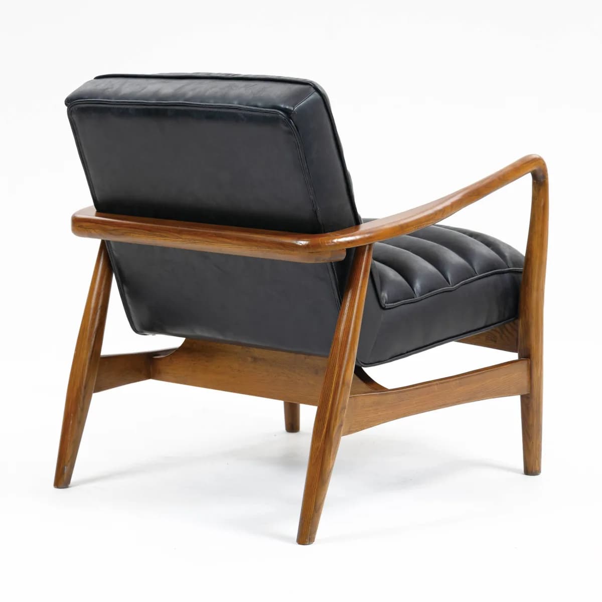 Club Leather Effect Black Armchair
