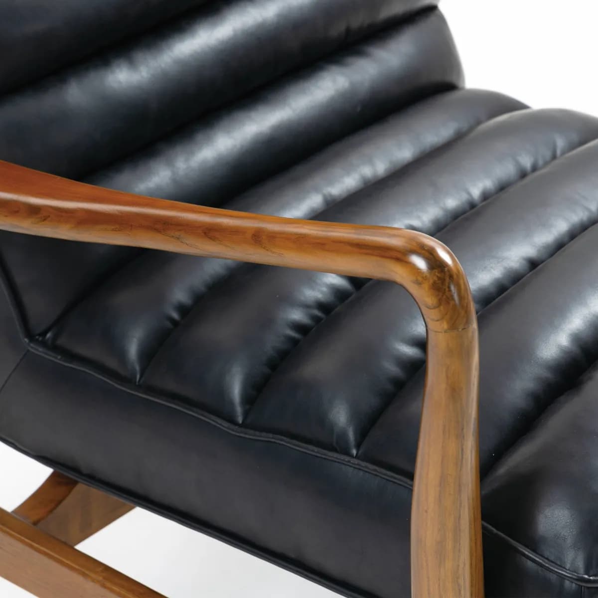 Club Leather Effect Black Armchair
