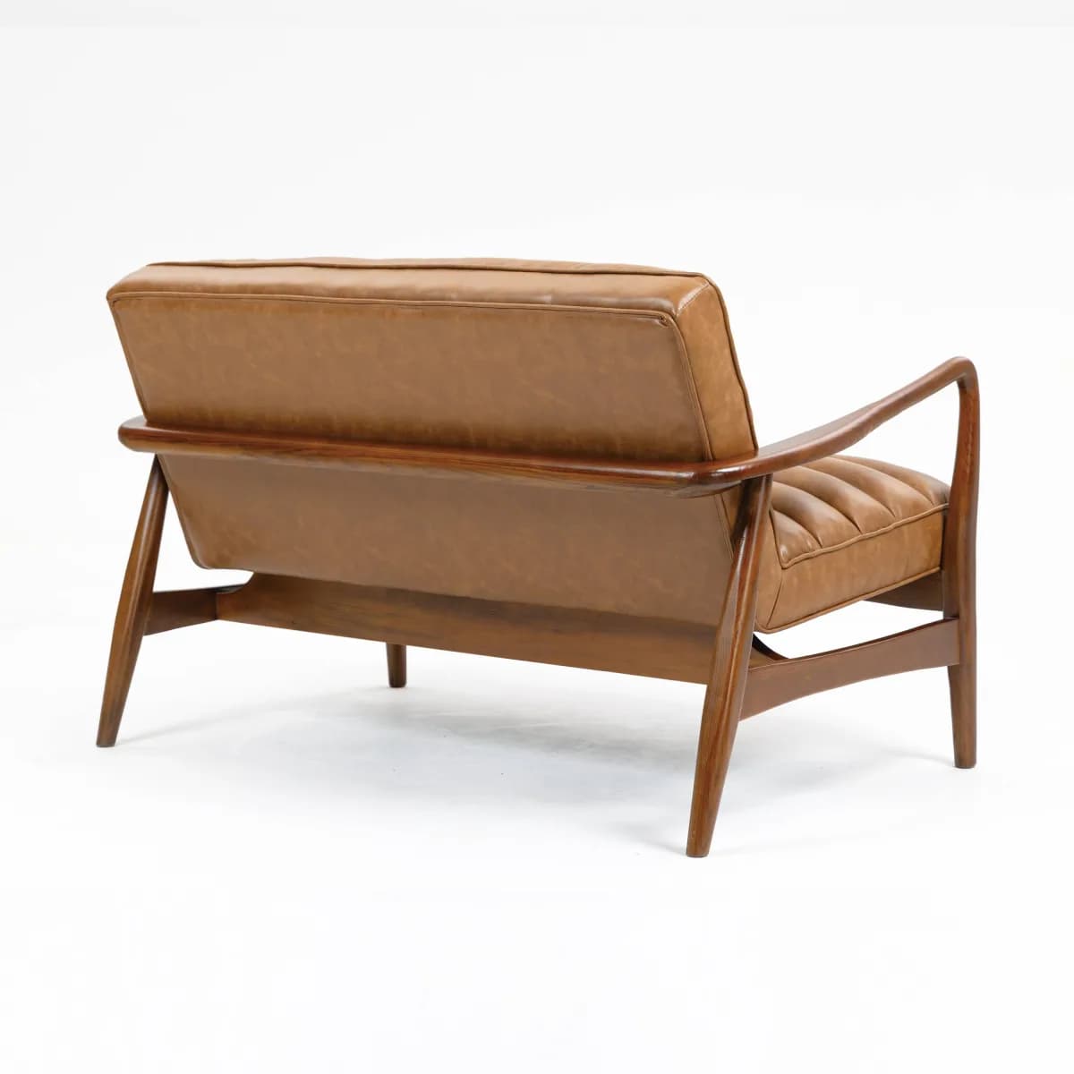Club Leather Effect Tan Sofa