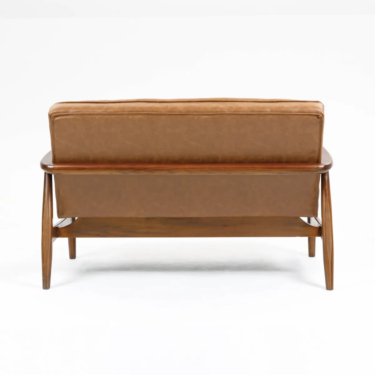 Club Leather Effect Tan Sofa