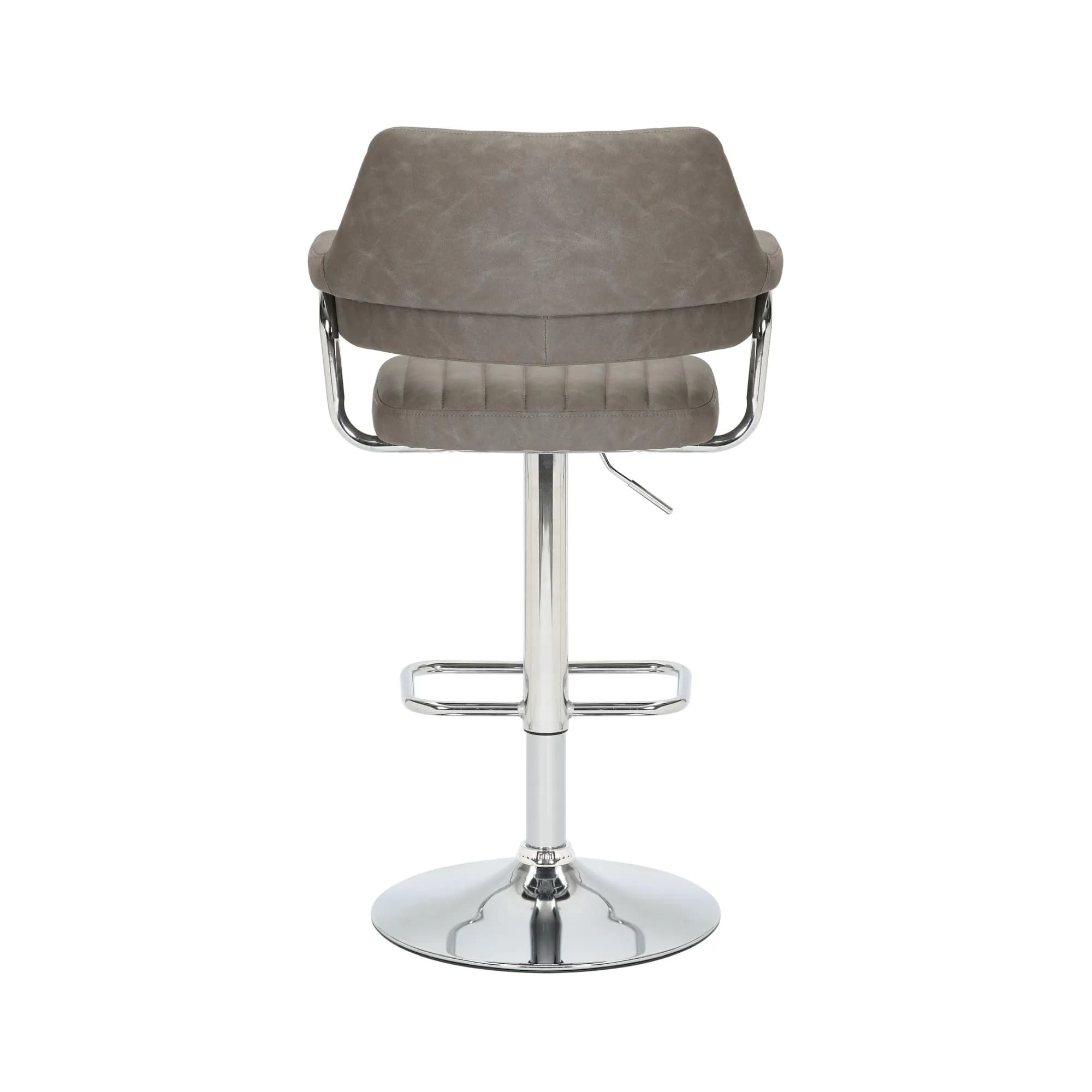 Cortez Leather Effect Charcoal Bar Stool
