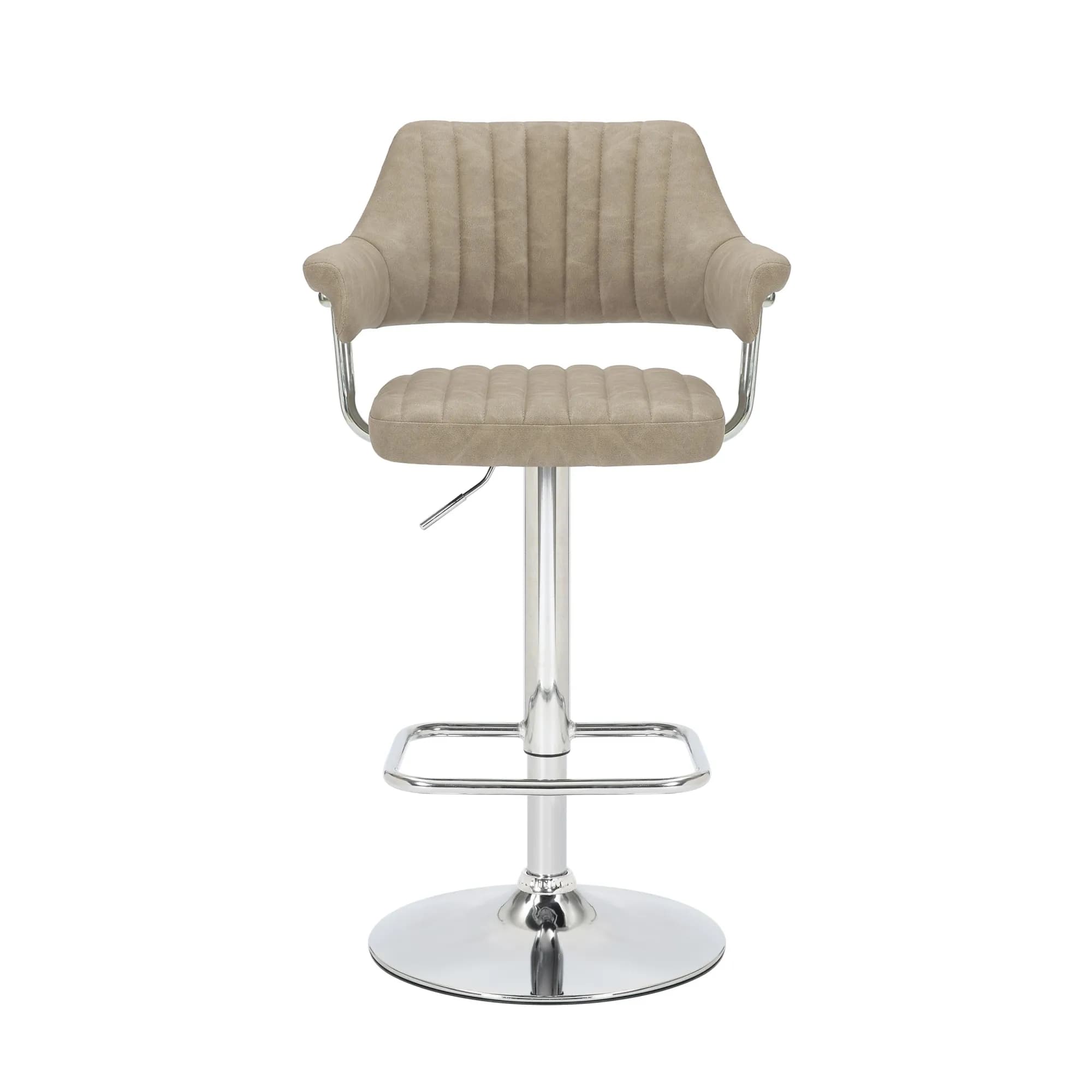 Cortez Leather Effect Mink Bar Stool