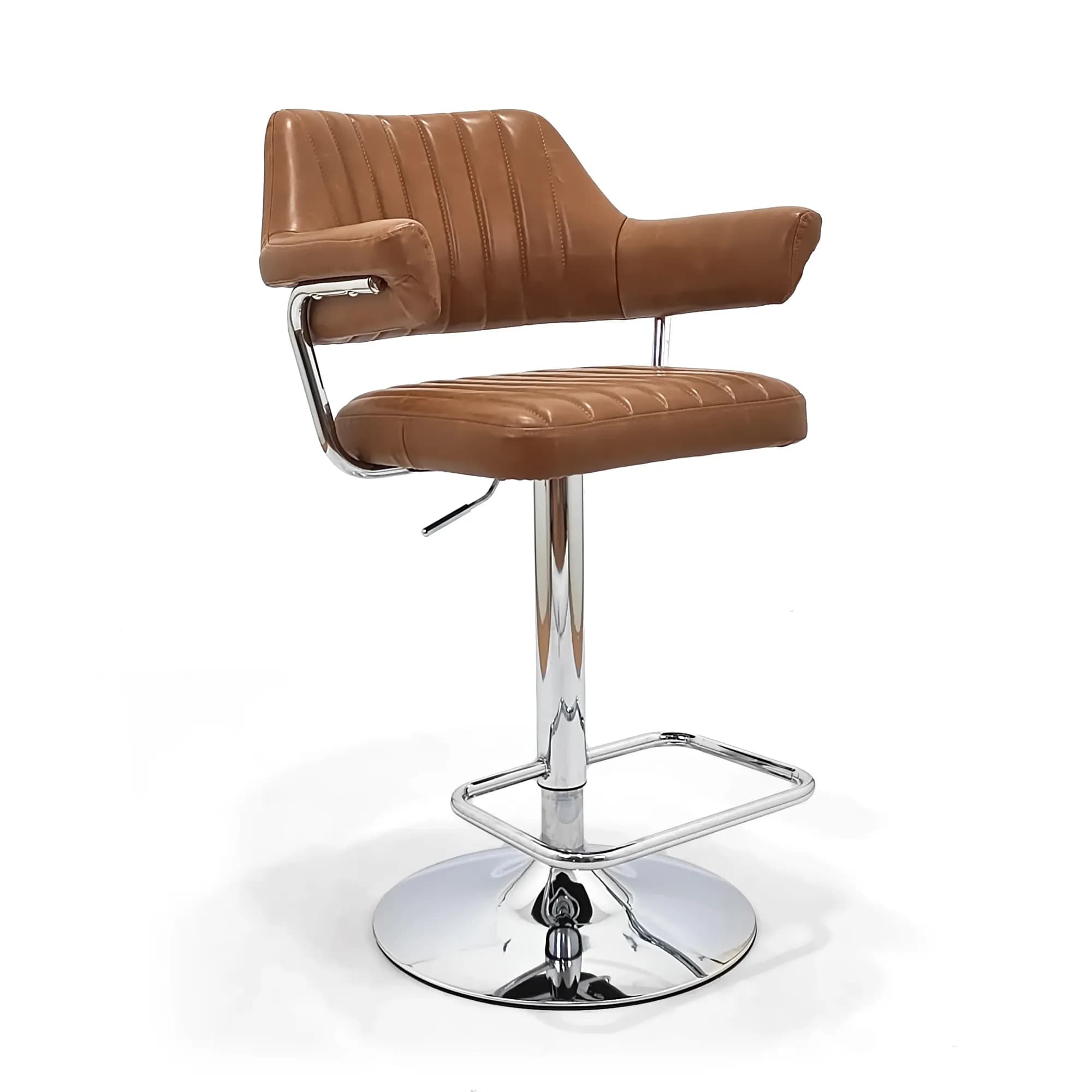 Cortez Leather Effect Tan Bar Stool