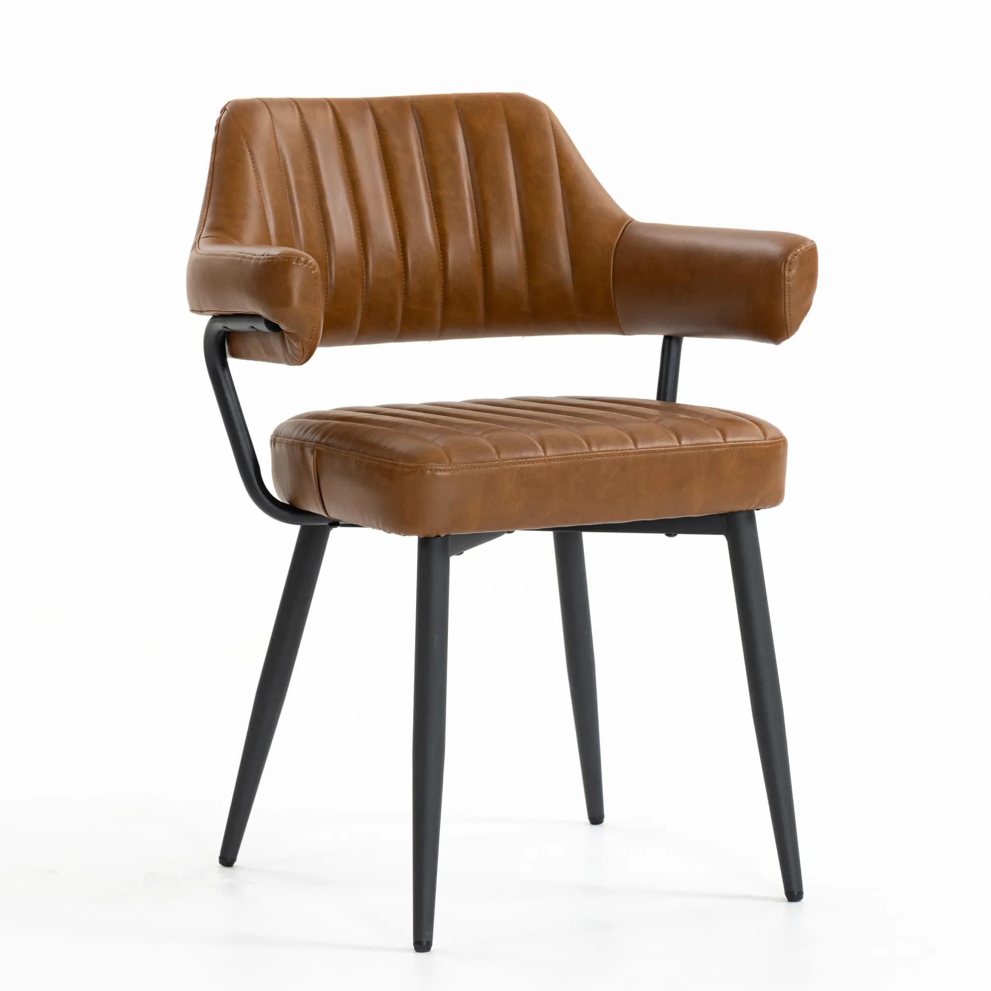Cortez Leather Effect Tan Dining Chair