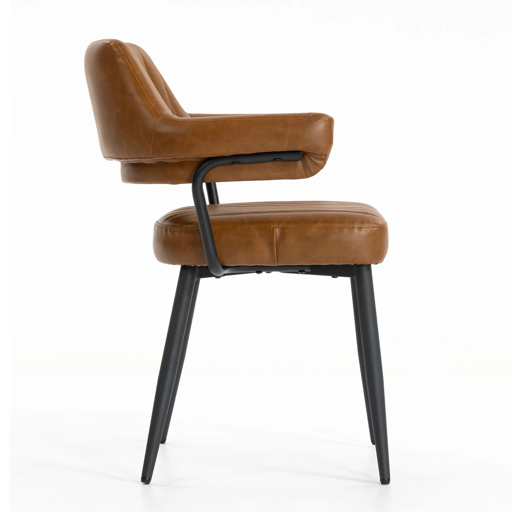 Cortez Leather Effect Tan Dining Chair