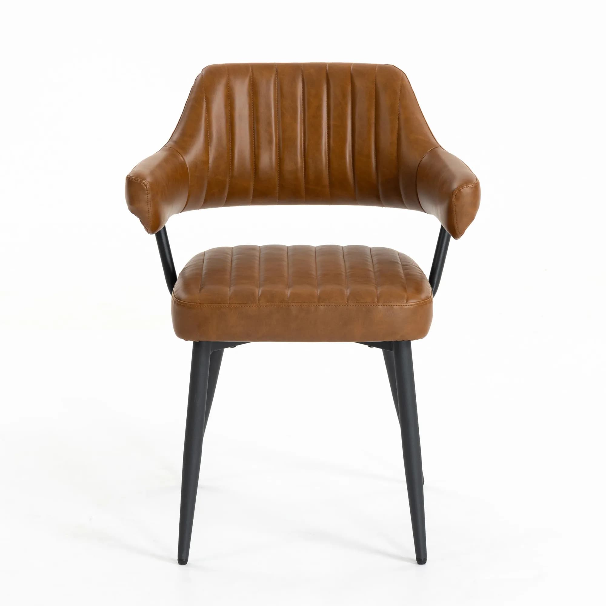 Cortez Leather Effect Tan Dining Chair