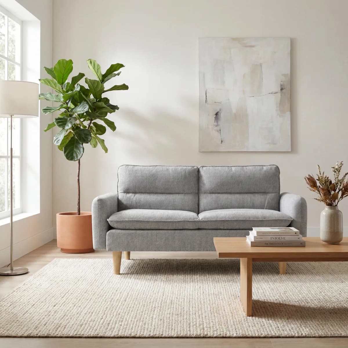 Cosy Rest Chenille Effect Light Grey 3 Seater Sofa