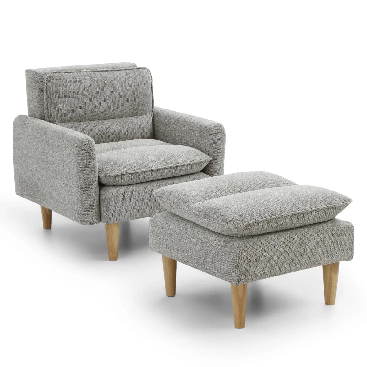 Cosy Rest Chenille Effect Light Grey Armchair