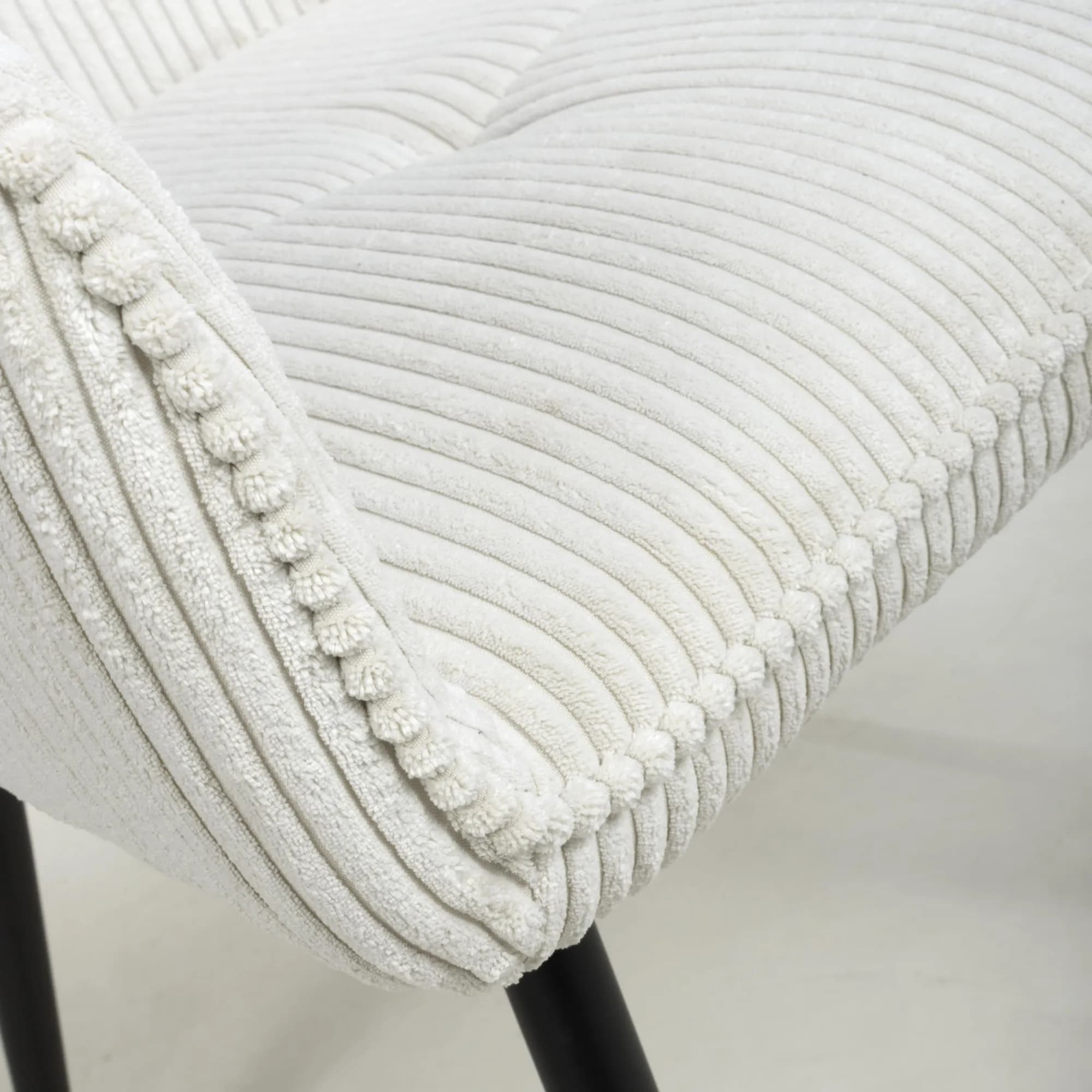 Denver Corduroy White Dining Chair