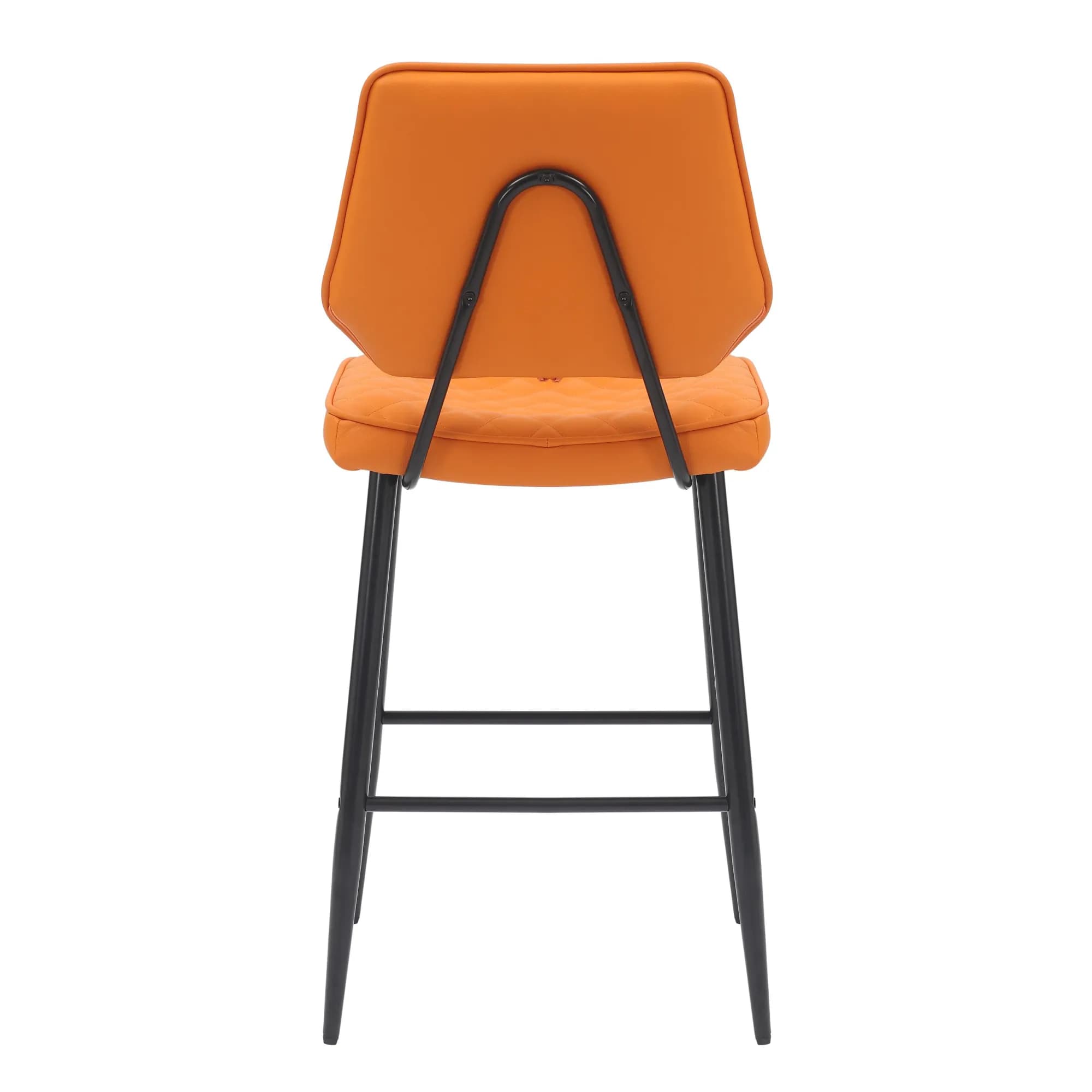 Garrick Real Leather Orange Bar Stool