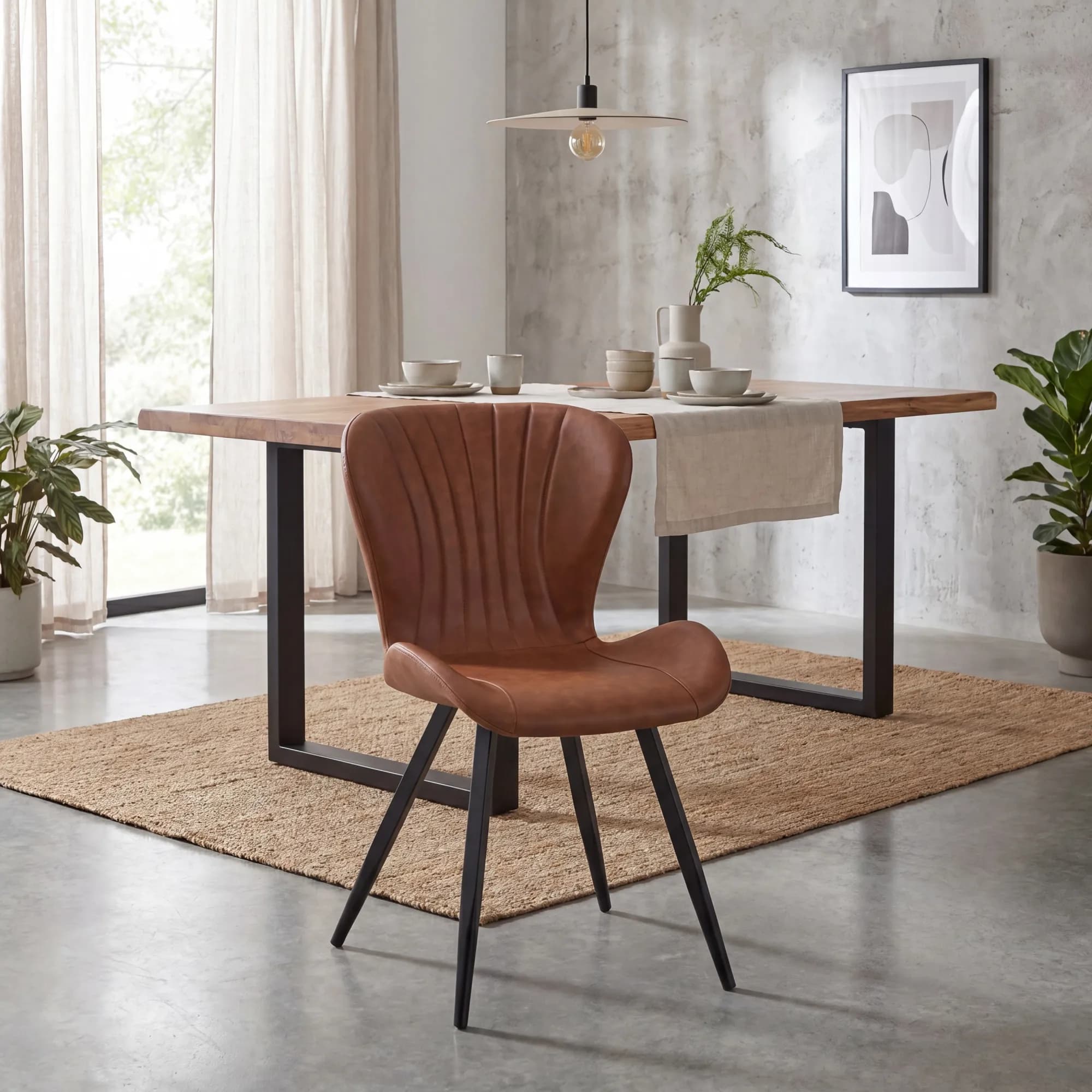 Heritage Leather Effect Tuscan Tan Dining Chair