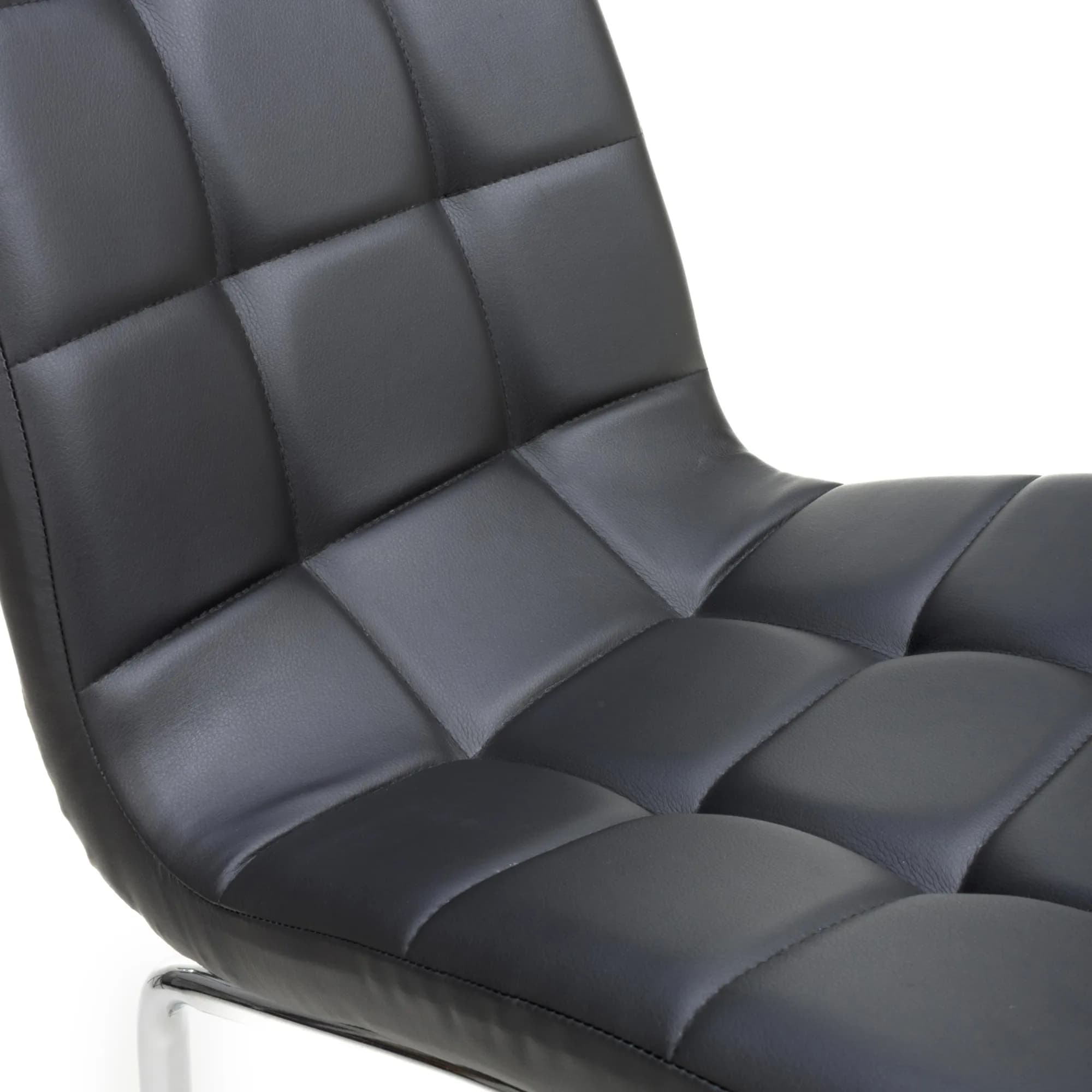 Jenner Leather Effect Black/Chrome Dining Chair