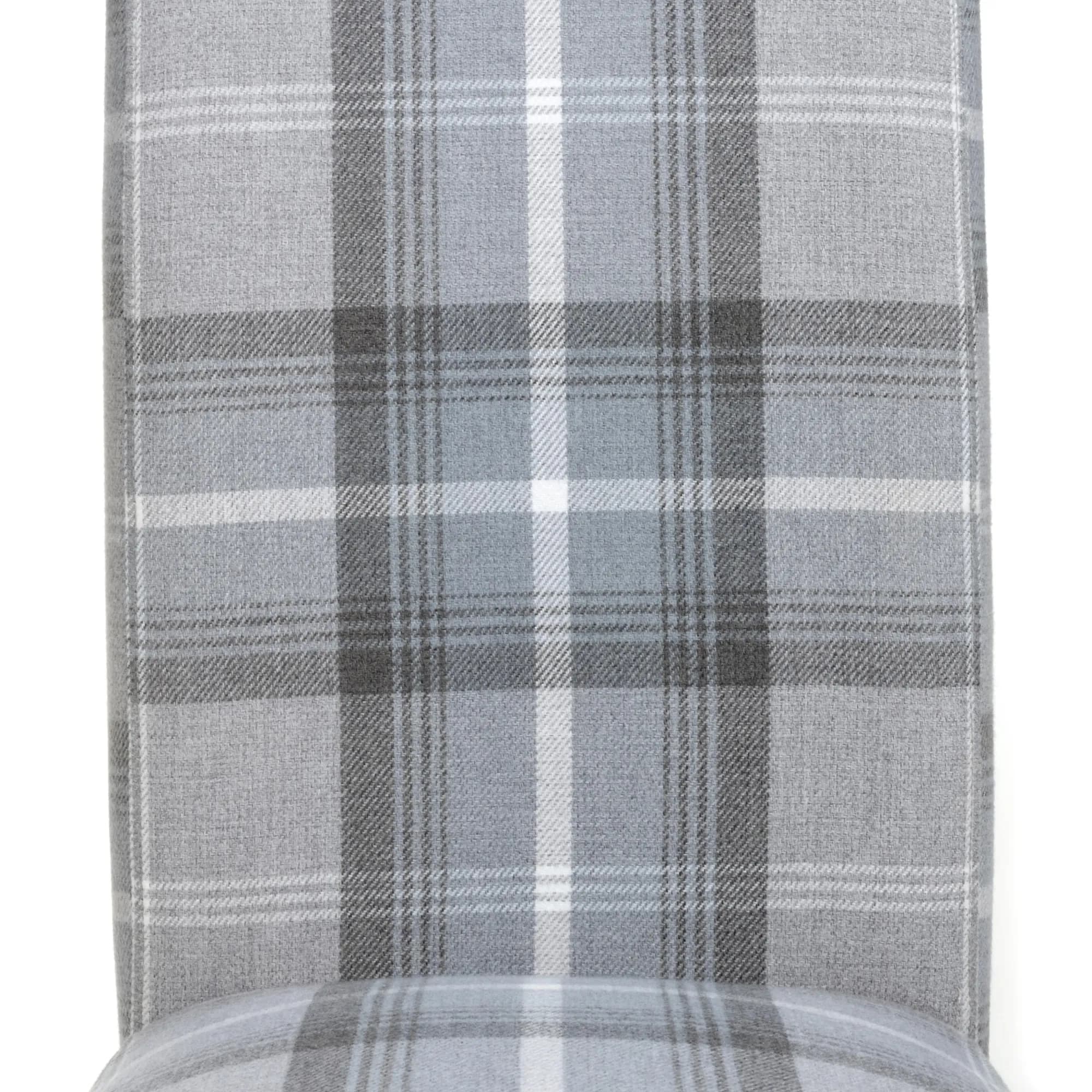 Karta Scroll Back Check Grey Dining Chair