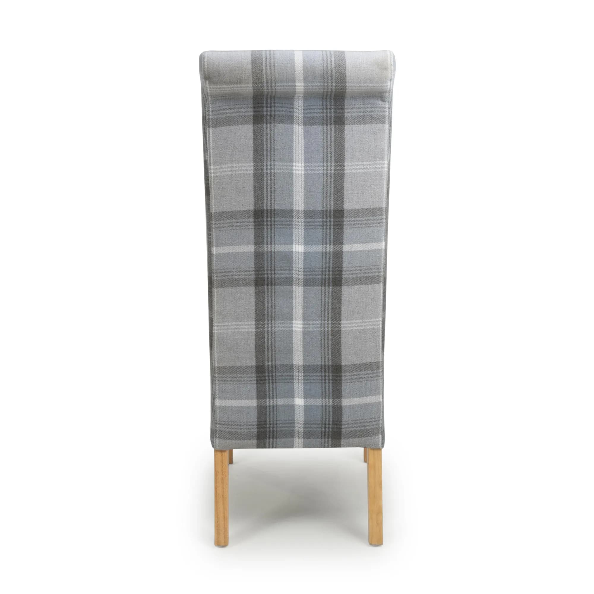 Karta Scroll Back Check Grey Dining Chair