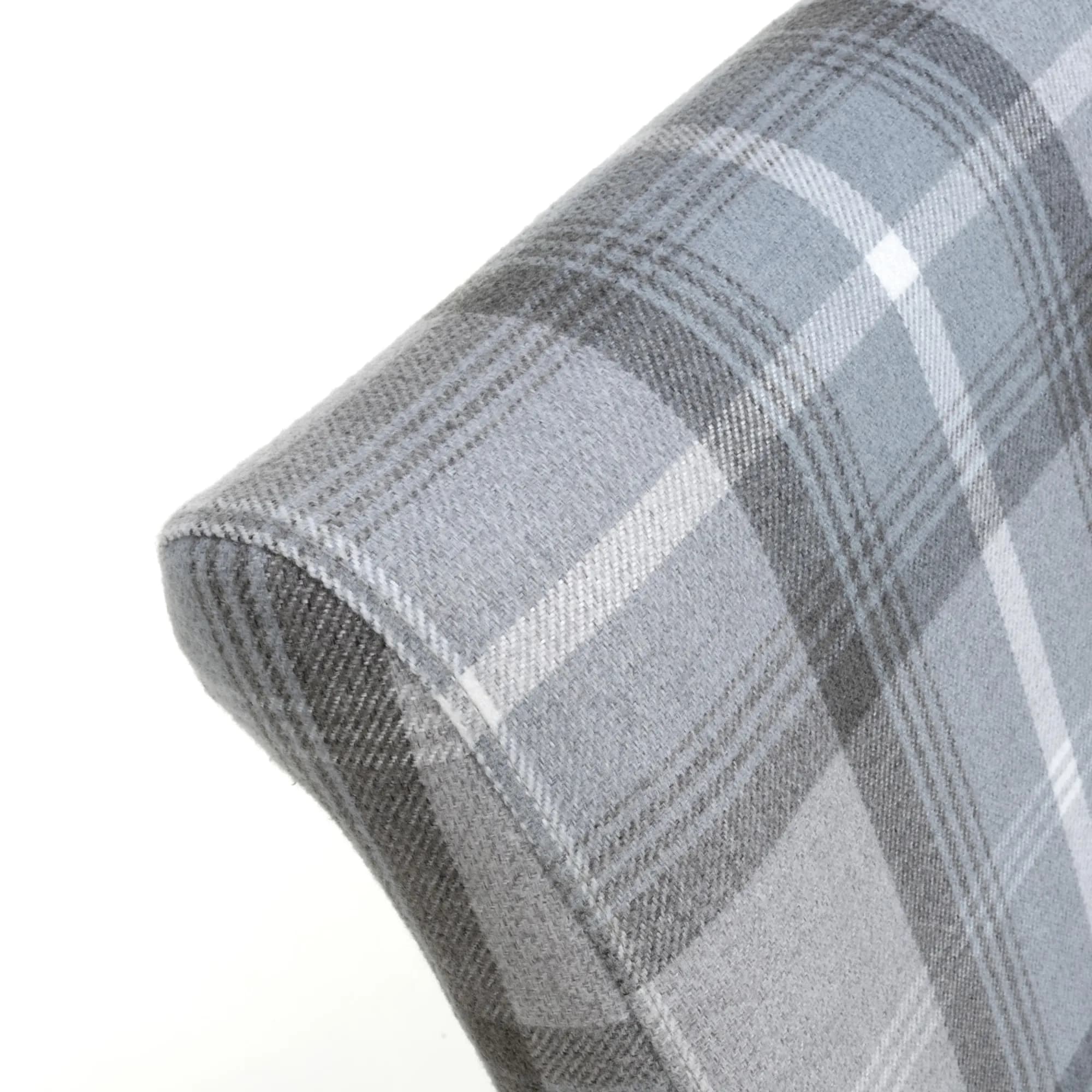 Karta Scroll Back Check Grey Dining Chair