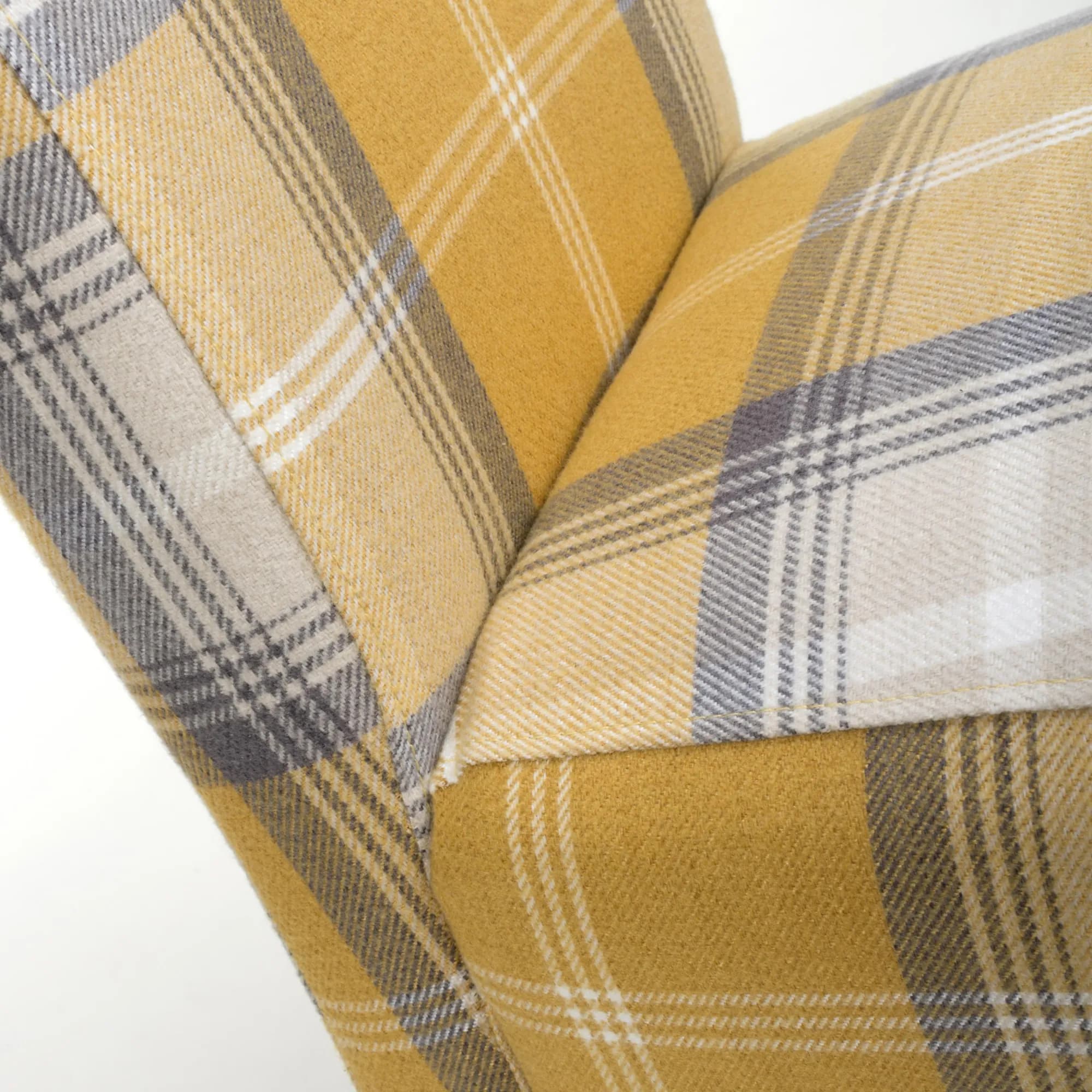 Karta Scroll Back Check Yellow Dining Chair