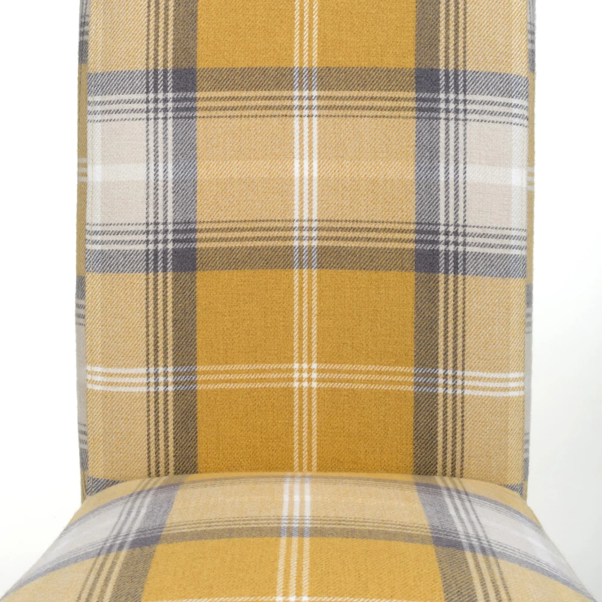 Karta Scroll Back Check Yellow Dining Chair