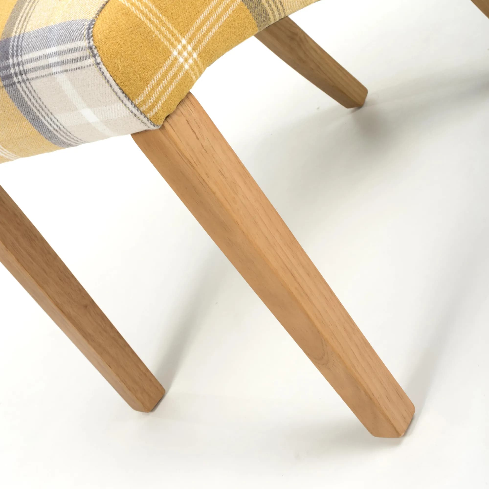 Karta Scroll Back Check Yellow Dining Chair