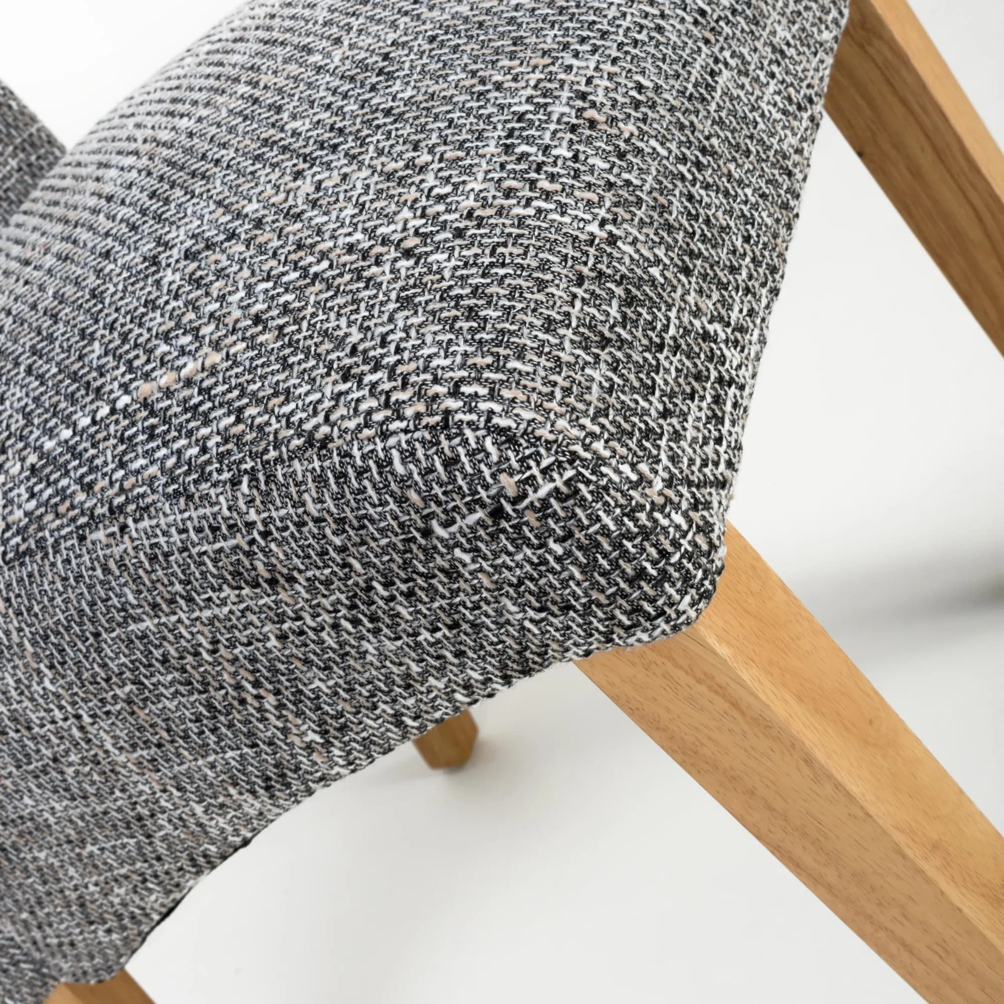 Karta Scroll Back Tweed Grey Dining Chair