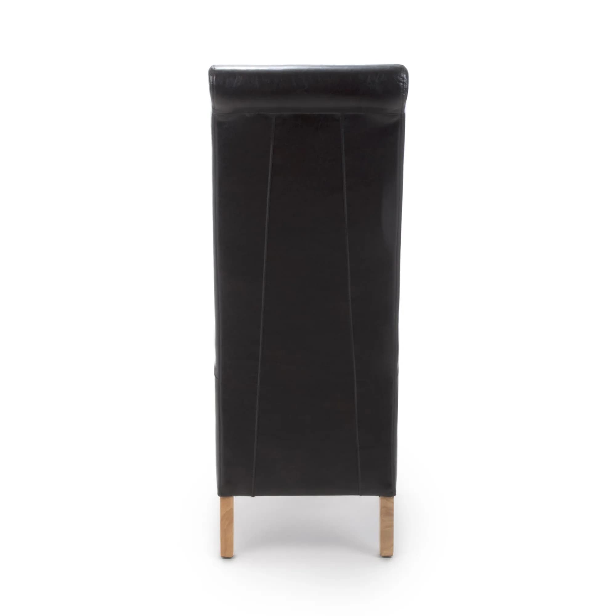 Krista Roll Back Bonded Leather Black Dining Chair