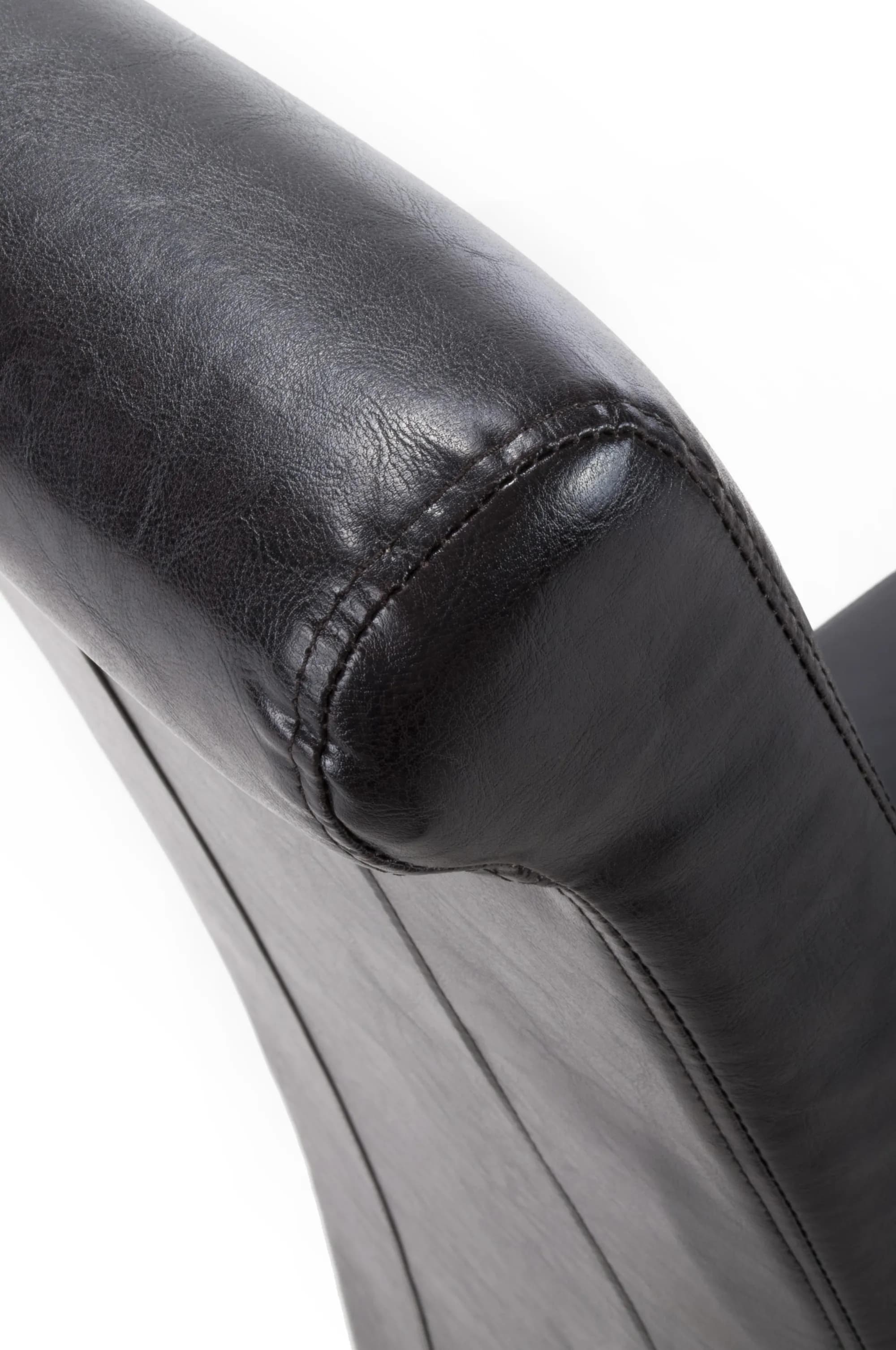 Krista Roll Back Bonded Leather Black Dining Chair