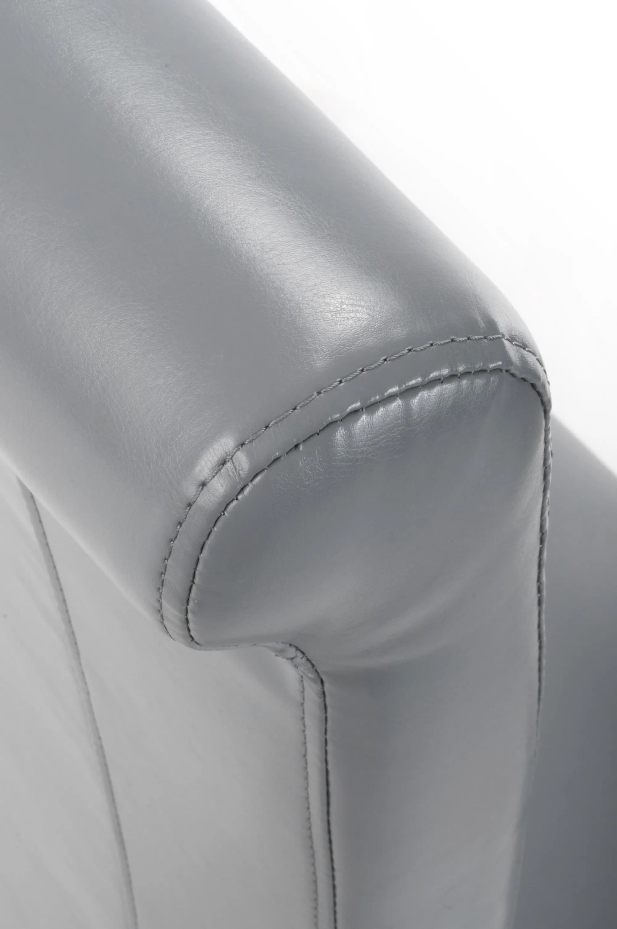 Krista Roll Back Bonded Leather Grey Dining Chair