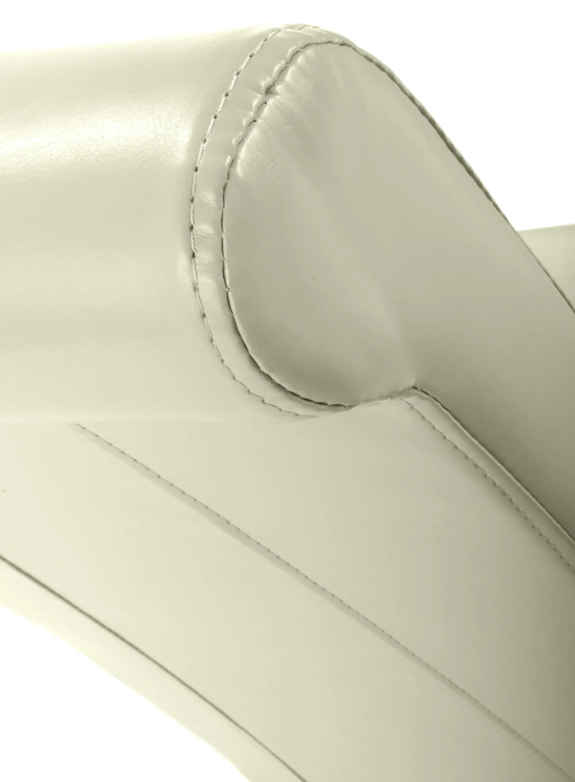 Krista Roll Back Bonded Leather Ivory Dining Chair