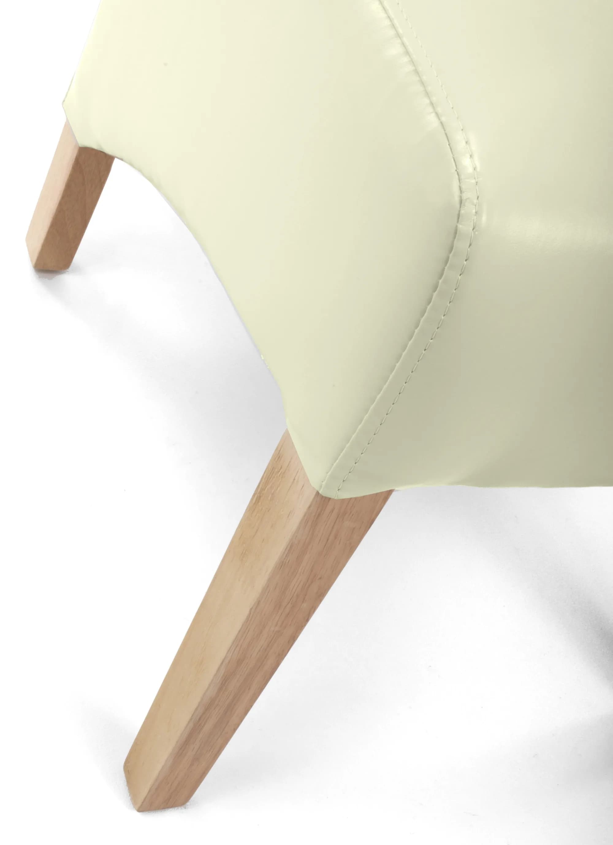 Krista Roll Back Bonded Leather Ivory Dining Chair