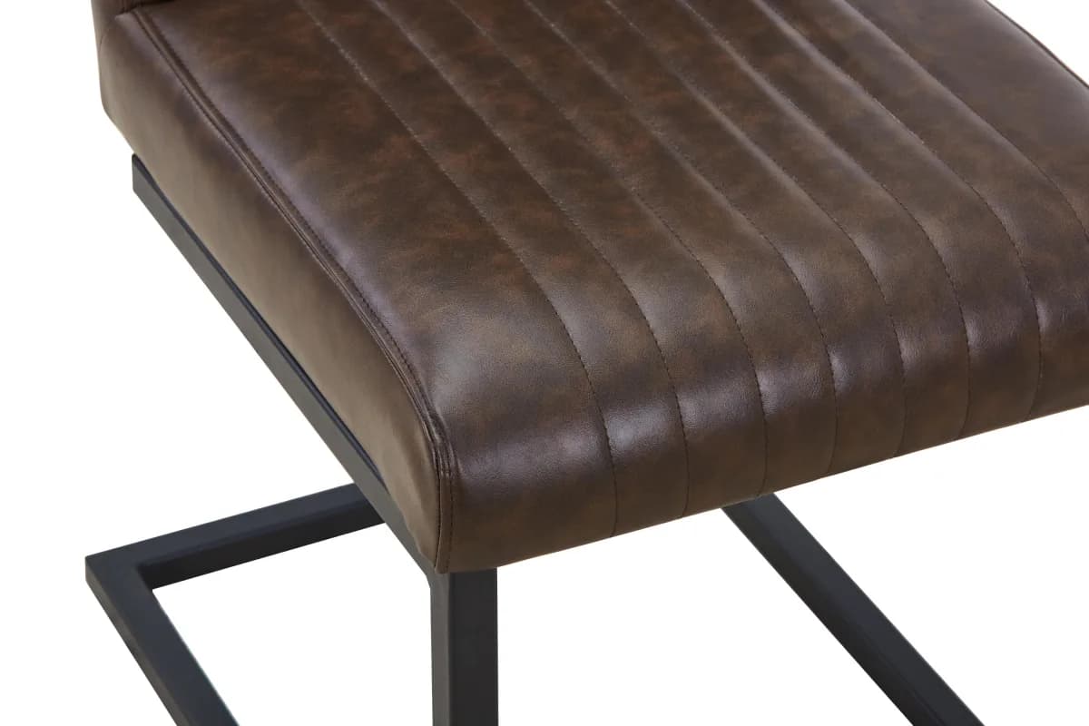 Ludlow Leather Effect Brown Dining Chair