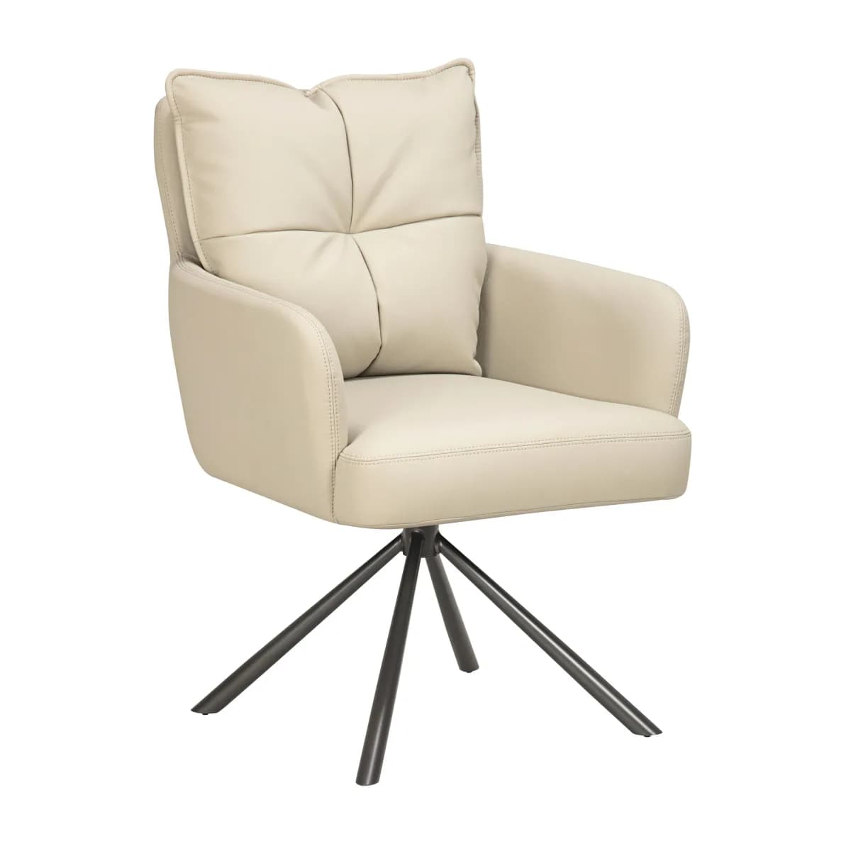 Luxe Leather Effect Taupe Dining Chair