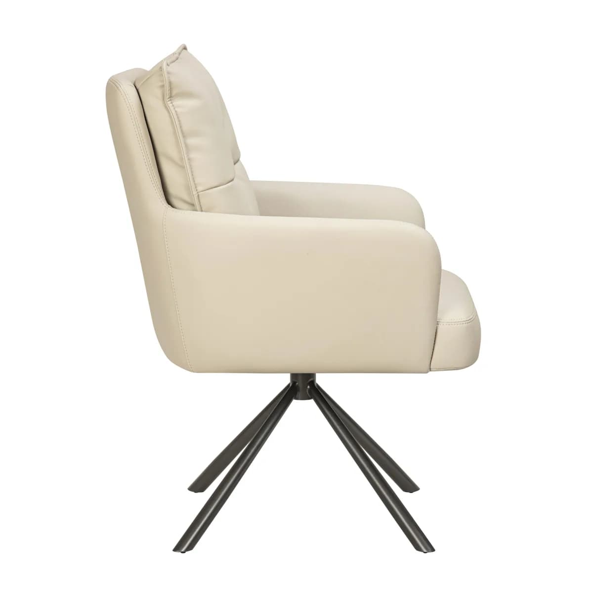Luxe Leather Effect Taupe Dining Chair