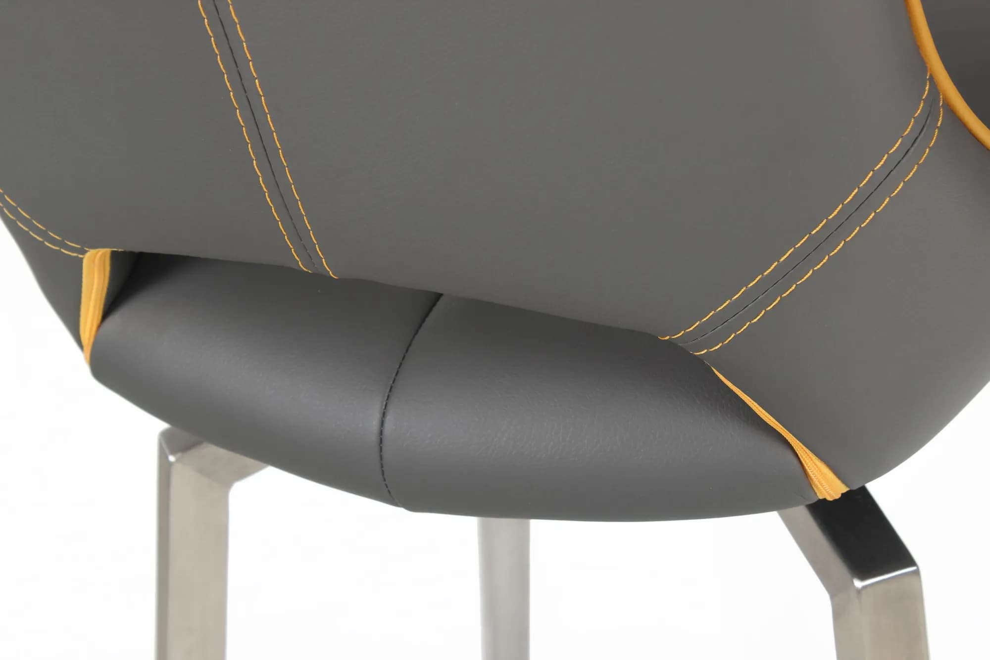 Mako Swivel Leather Effect Graphite Grey Bar Chair